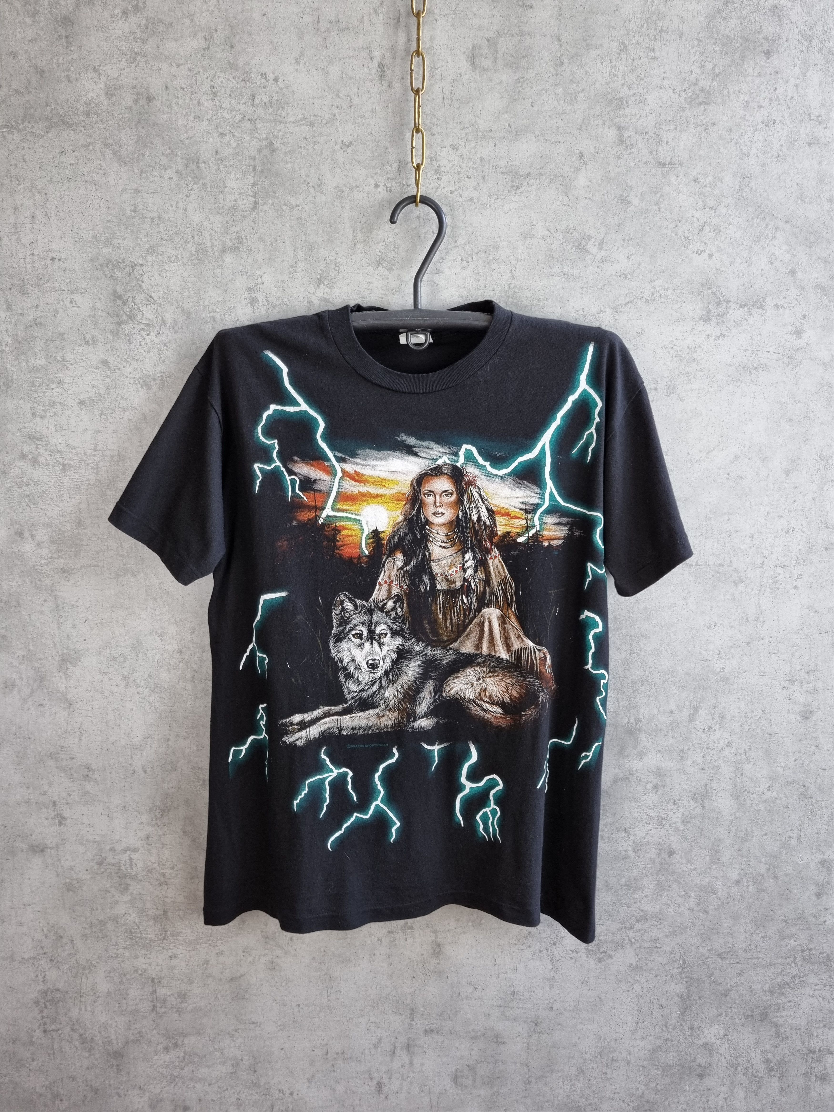 Japanese Brand × Vintage 90s Single stitch Lightening Tee Shirt Kanye West Style Size US L / EU 52-54 / 3 - 9 Thumbnail