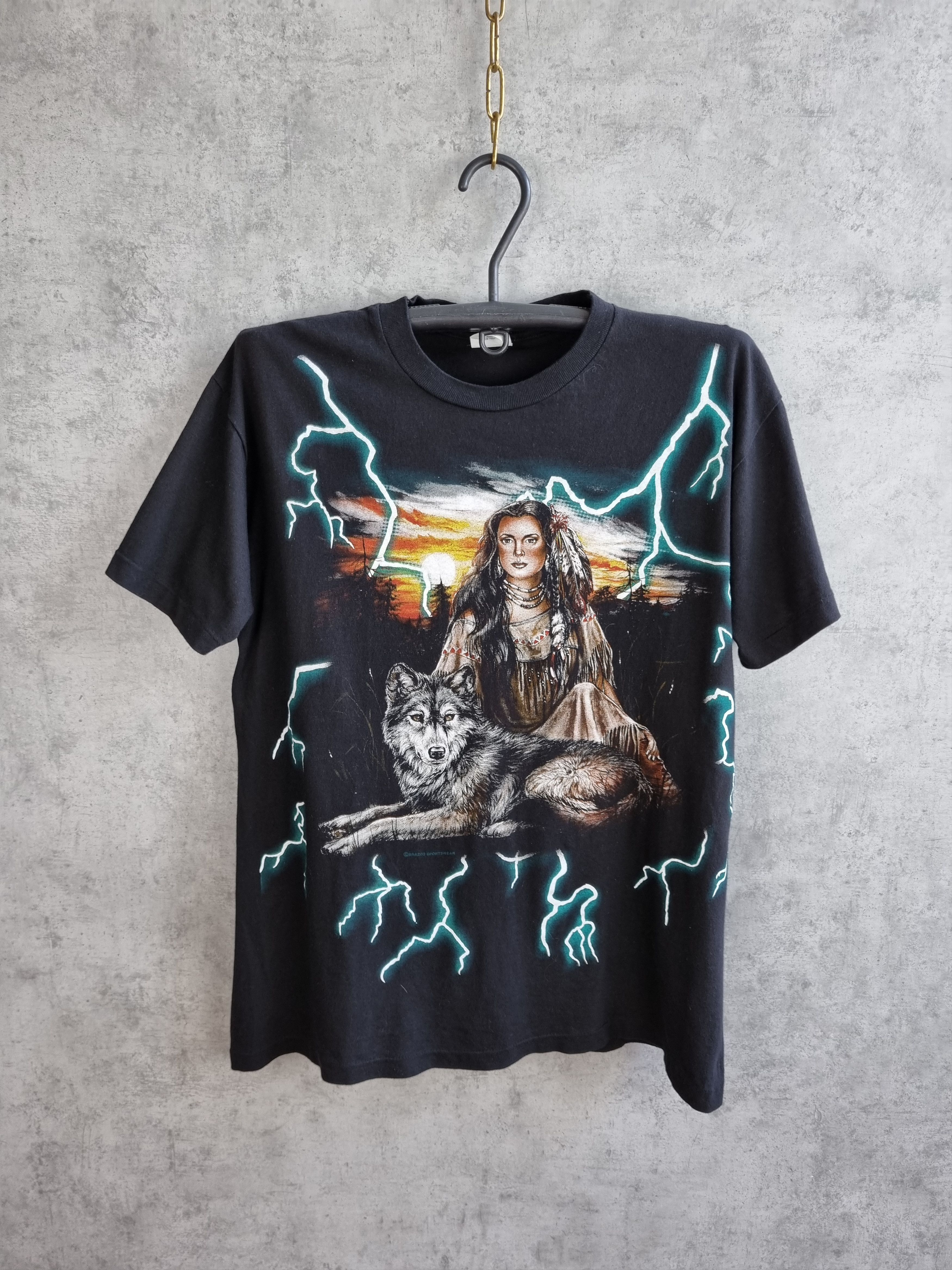 Japanese Brand × Vintage 90s Single stitch Lightening Tee Shirt Kanye West Style Size US L / EU 52-54 / 3 - 3 Thumbnail