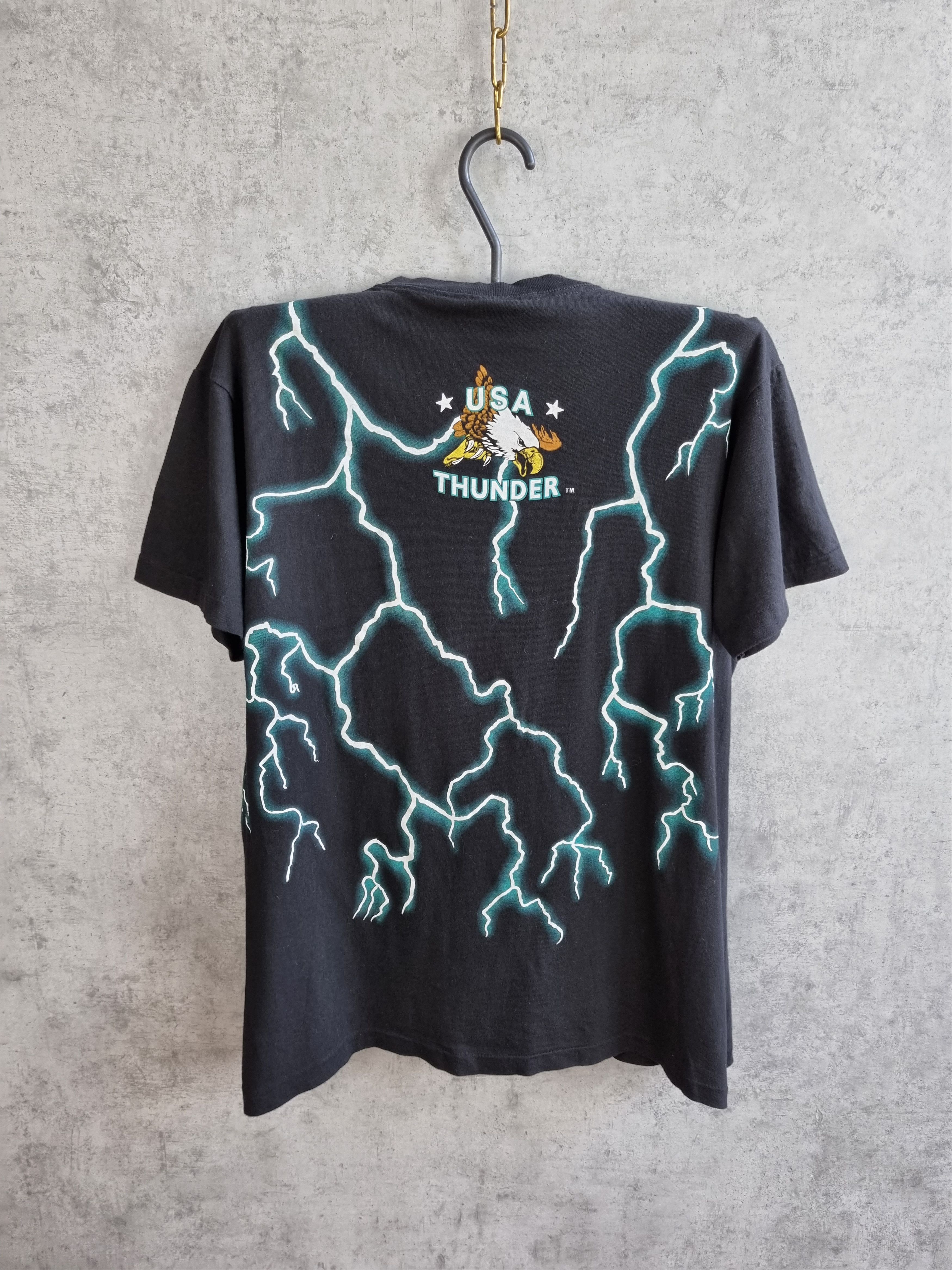 Japanese Brand × Vintage 90s Single stitch Lightening Tee Shirt Kanye West Style Size US L / EU 52-54 / 3 - 2 Thumbnail