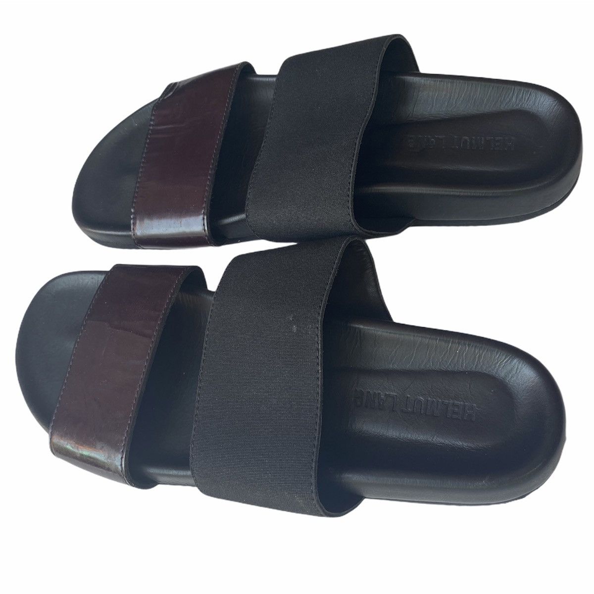 Helmut Lang Helmut Lang Leather and Elastic Beach Slide Size US 7.5 / EU 40-41 - 1 Thumbnail