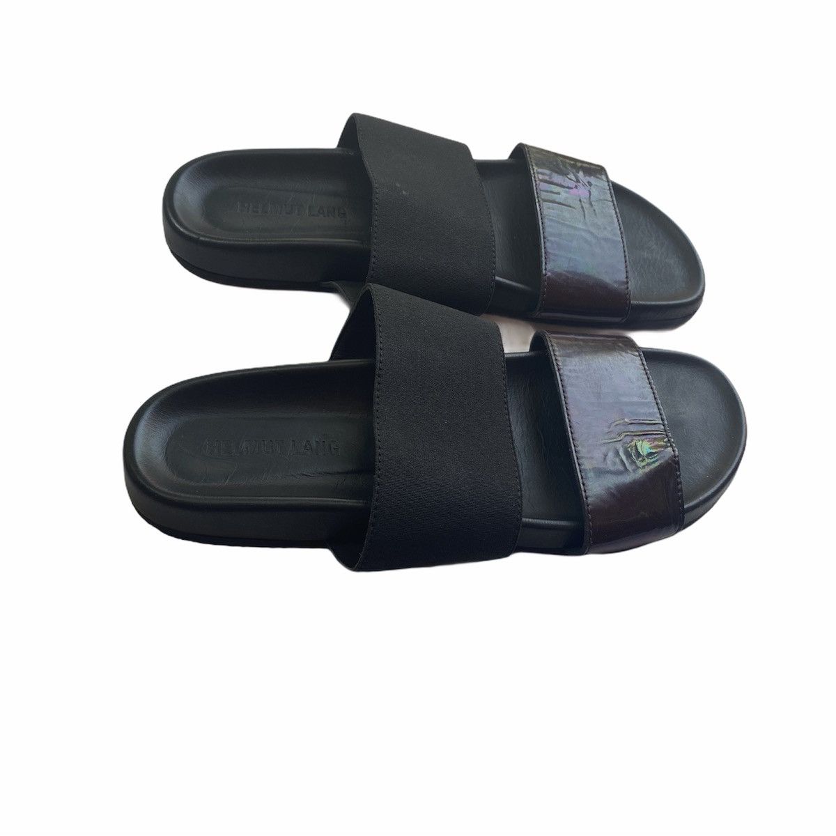 Helmut Lang Helmut Lang Leather and Elastic Beach Slide Size US 7.5 / EU 40-41 - 2 Thumbnail
