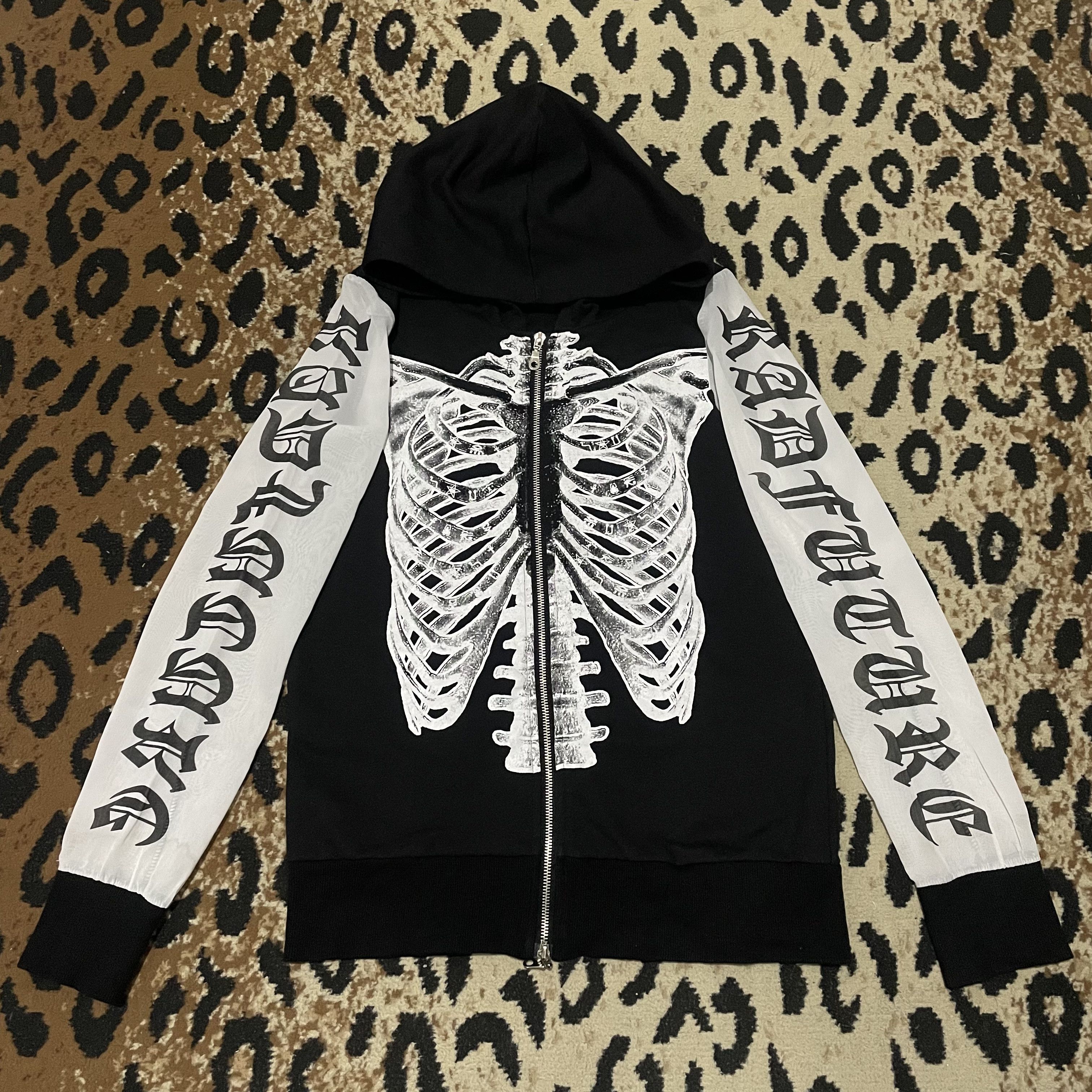 Japanese Brand × PPFM Skeleton Skull Mask Estilo Zip Hoodie | Grailed