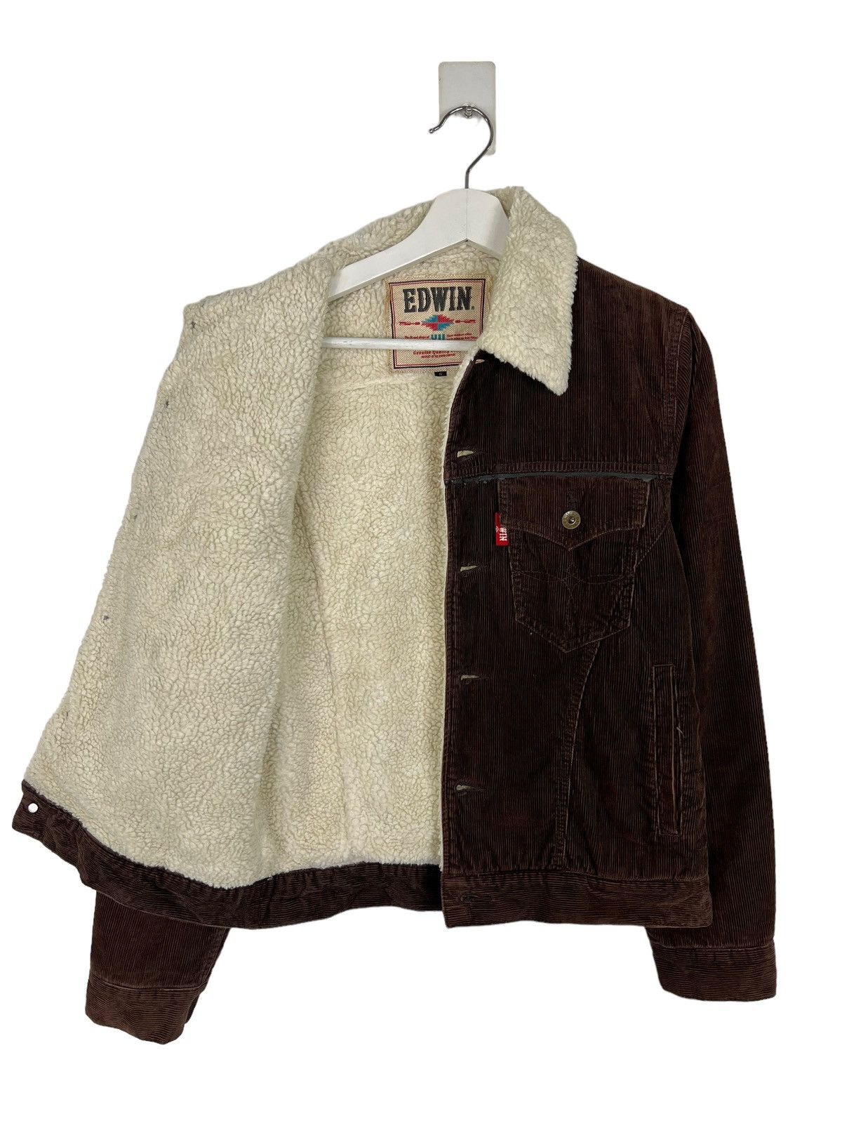 Edwin × Vintage 🔥 EDWIN CORDUROY SHERPA LINER TRUCKER JACKET Size US S / EU 44-46 / 1 - 6 Thumbnail