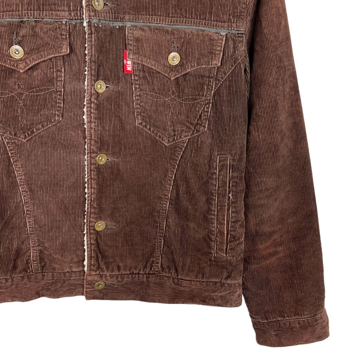 Edwin × Vintage 🔥 EDWIN CORDUROY SHERPA LINER TRUCKER JACKET Size US S / EU 44-46 / 1 - 5 Thumbnail