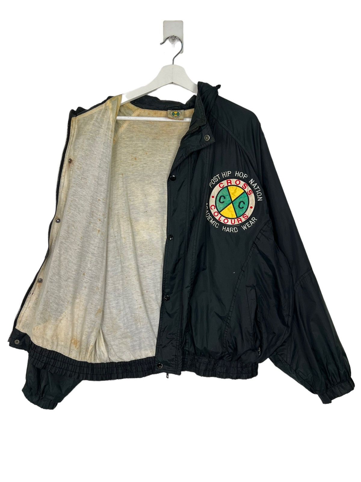 Cross Colours 💥 90s VINTAGE CROSS COLOURS RASTA COACH JACKET Size US M / EU 48-50 / 2 - 8 Thumbnail