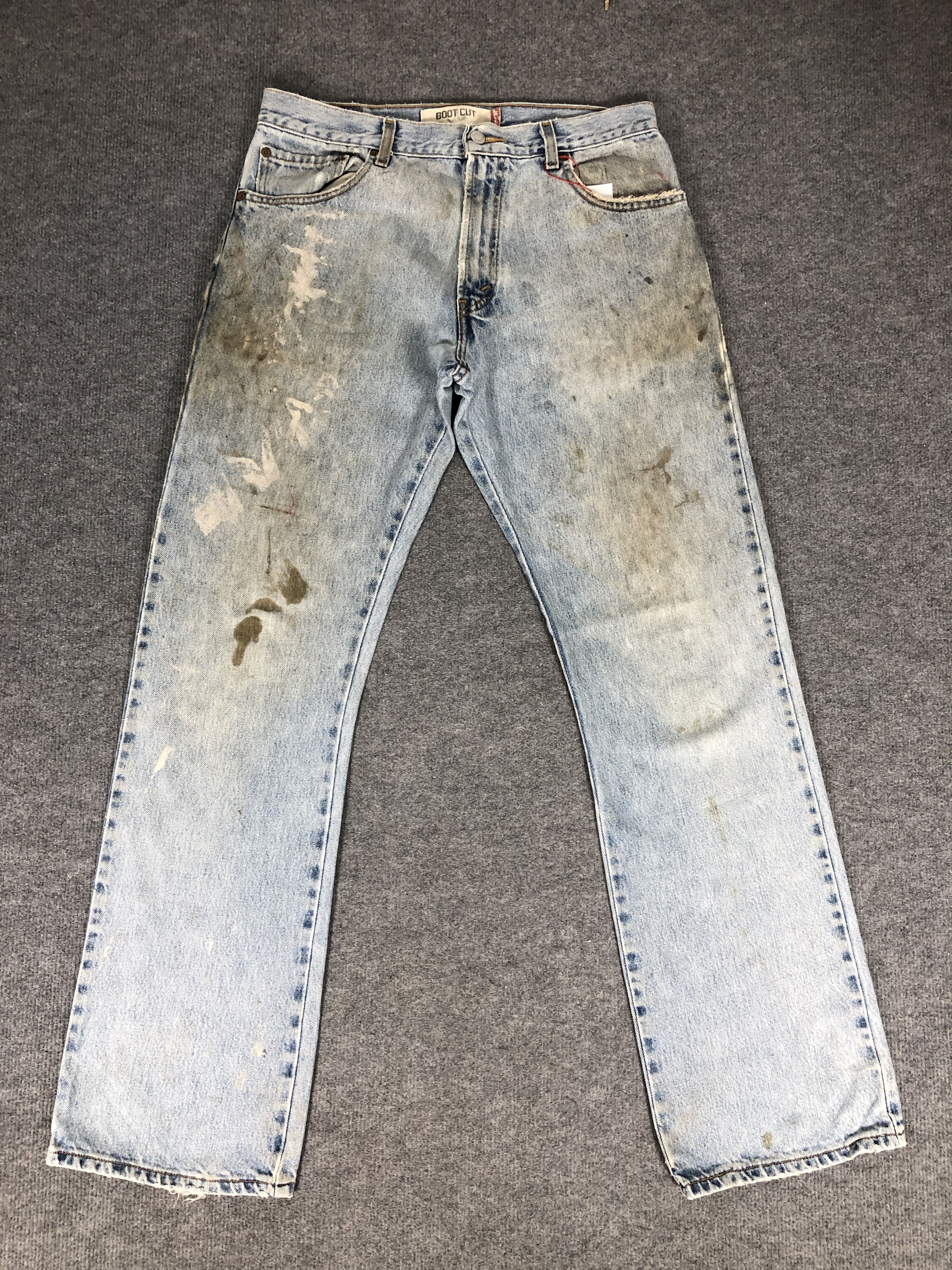 Levi's Vintage Y2k Levi's 517 Dirty Light Wash Boot Cut Denim Jean Size US 33 - 1 Thumbnail