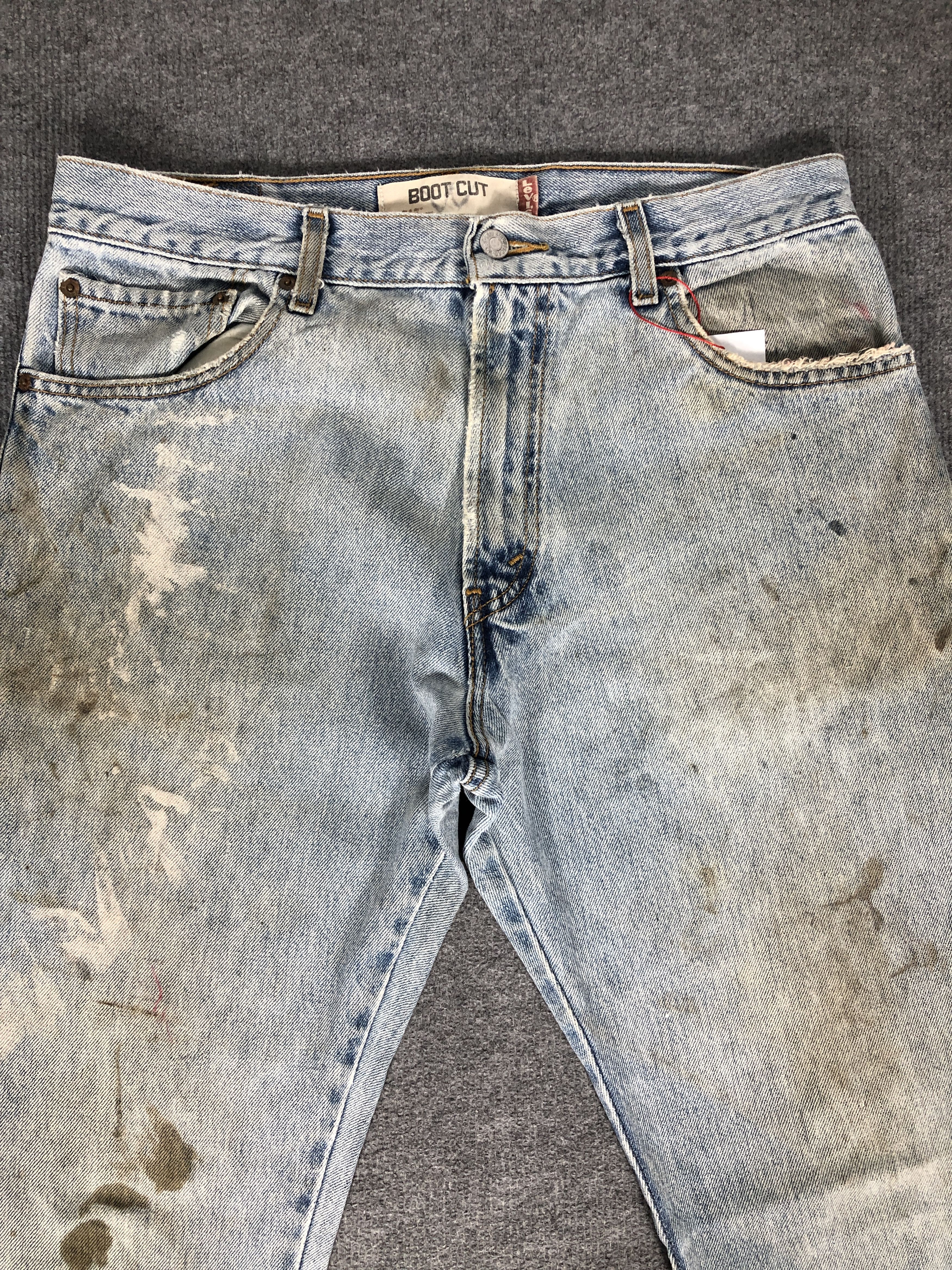 Levi's Vintage Y2k Levi's 517 Dirty Light Wash Boot Cut Denim Jean Size US 33 - 3 Thumbnail