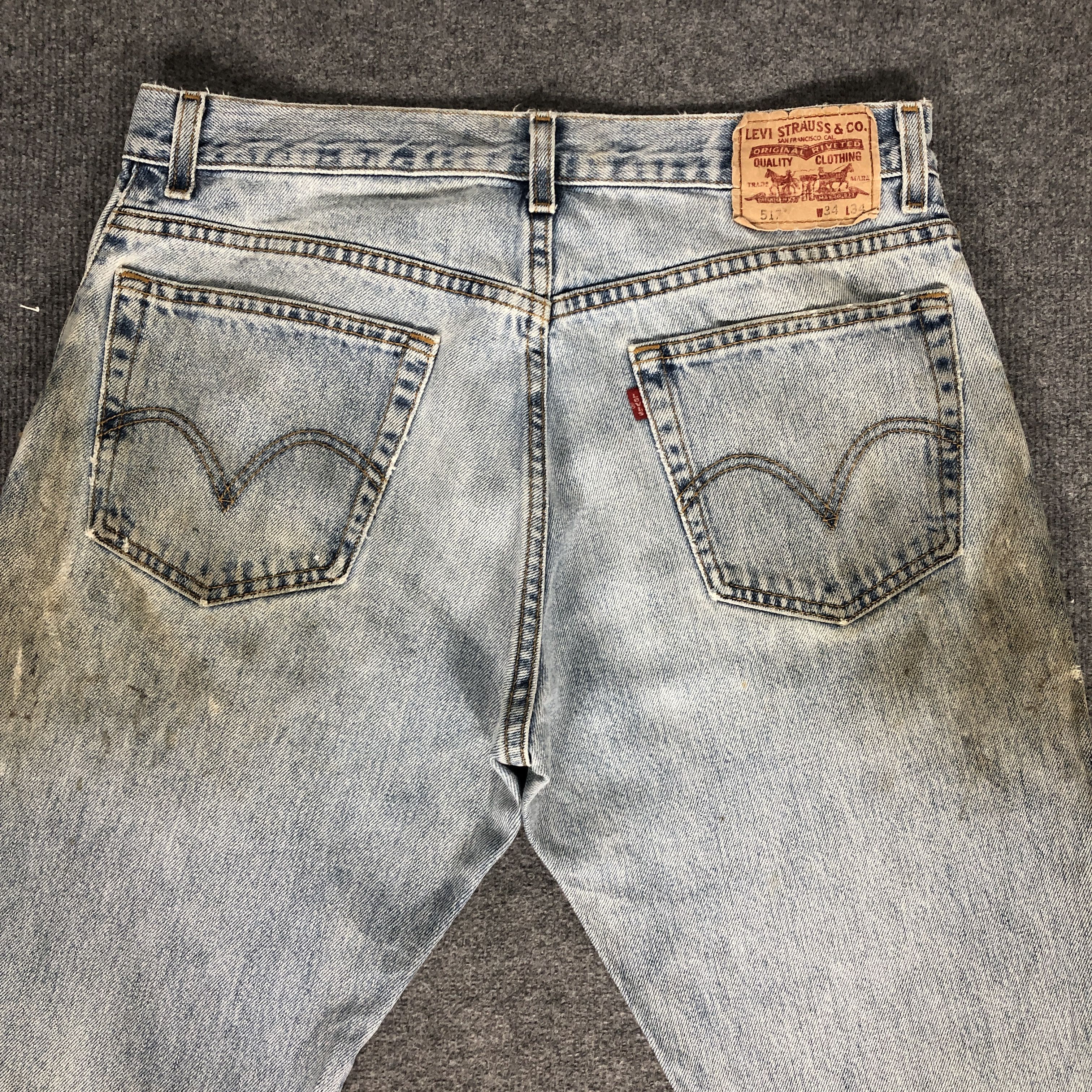 Levi's Vintage Y2k Levi's 517 Dirty Light Wash Boot Cut Denim Jean Size US 33 - 4 Thumbnail