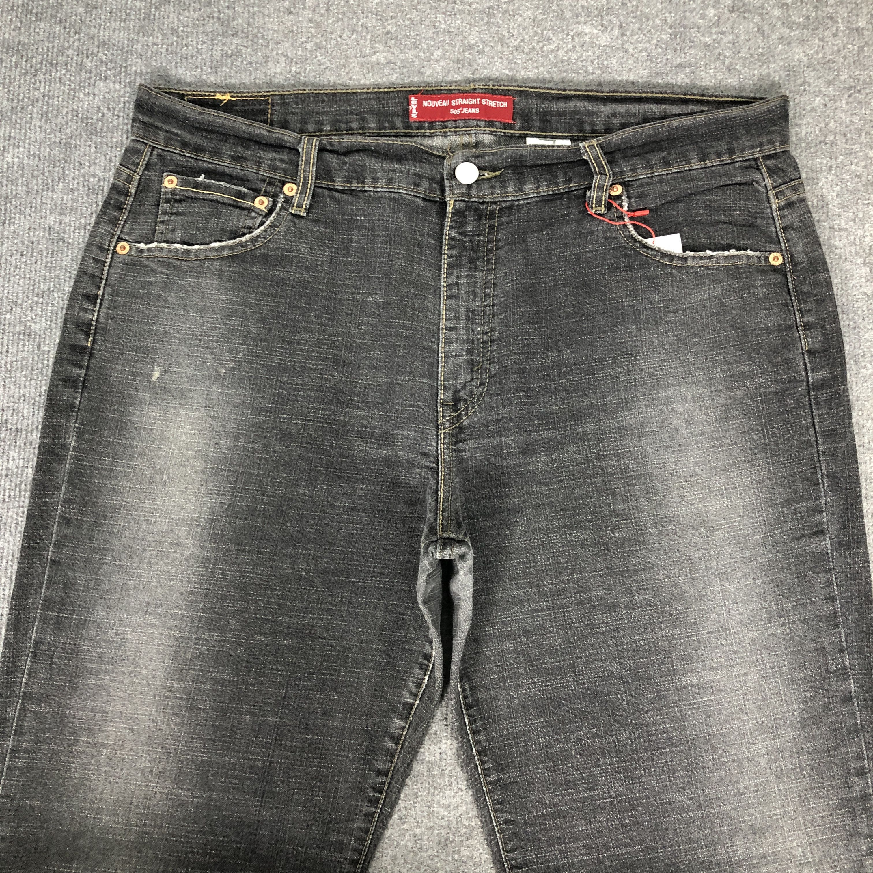 Levi's Levi's 505 Nouveau Straight Stretch Faded Jean Size US 37 - 2 Thumbnail
