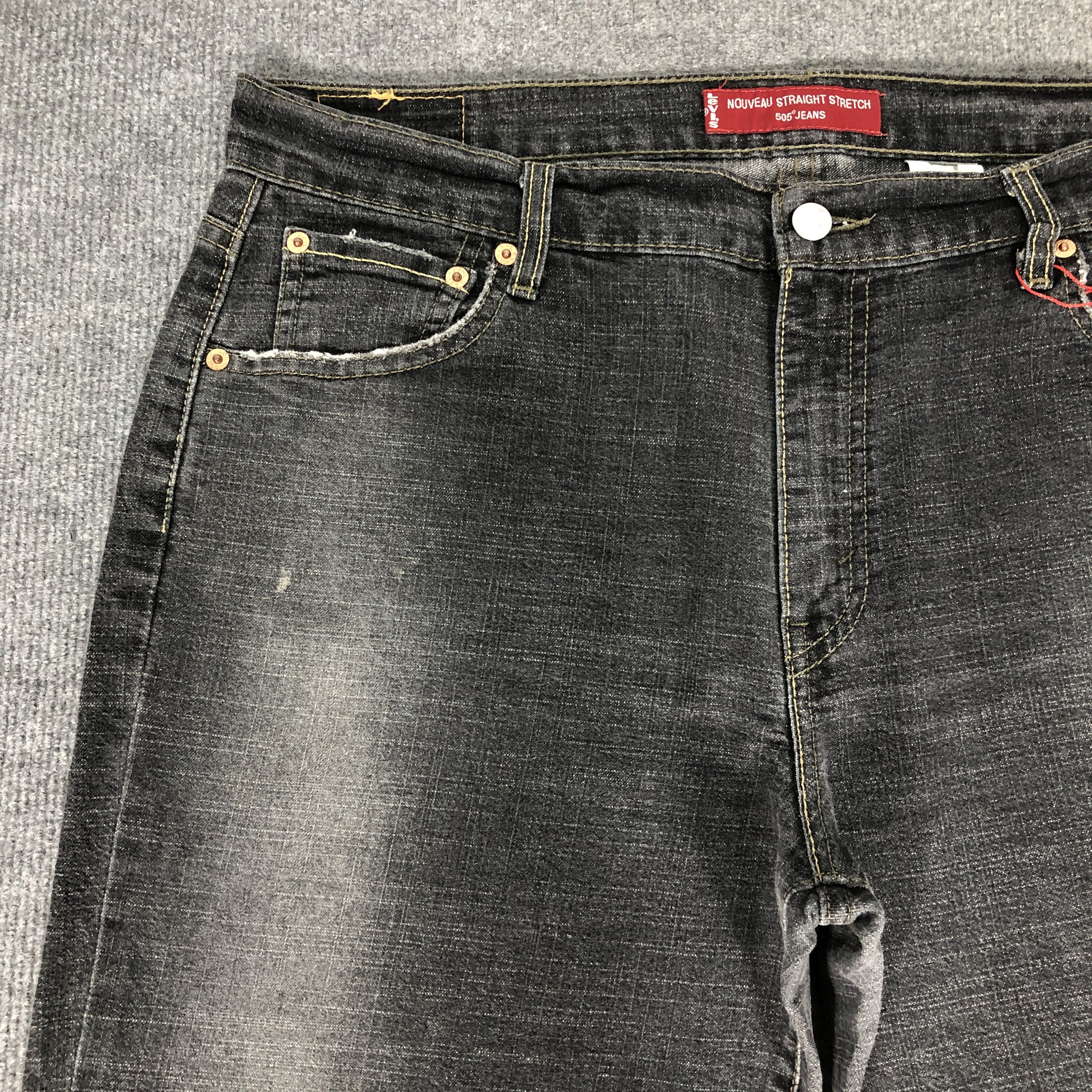 Levi's Levi's 505 Nouveau Straight Stretch Faded Jean Size US 37 - 3 Thumbnail