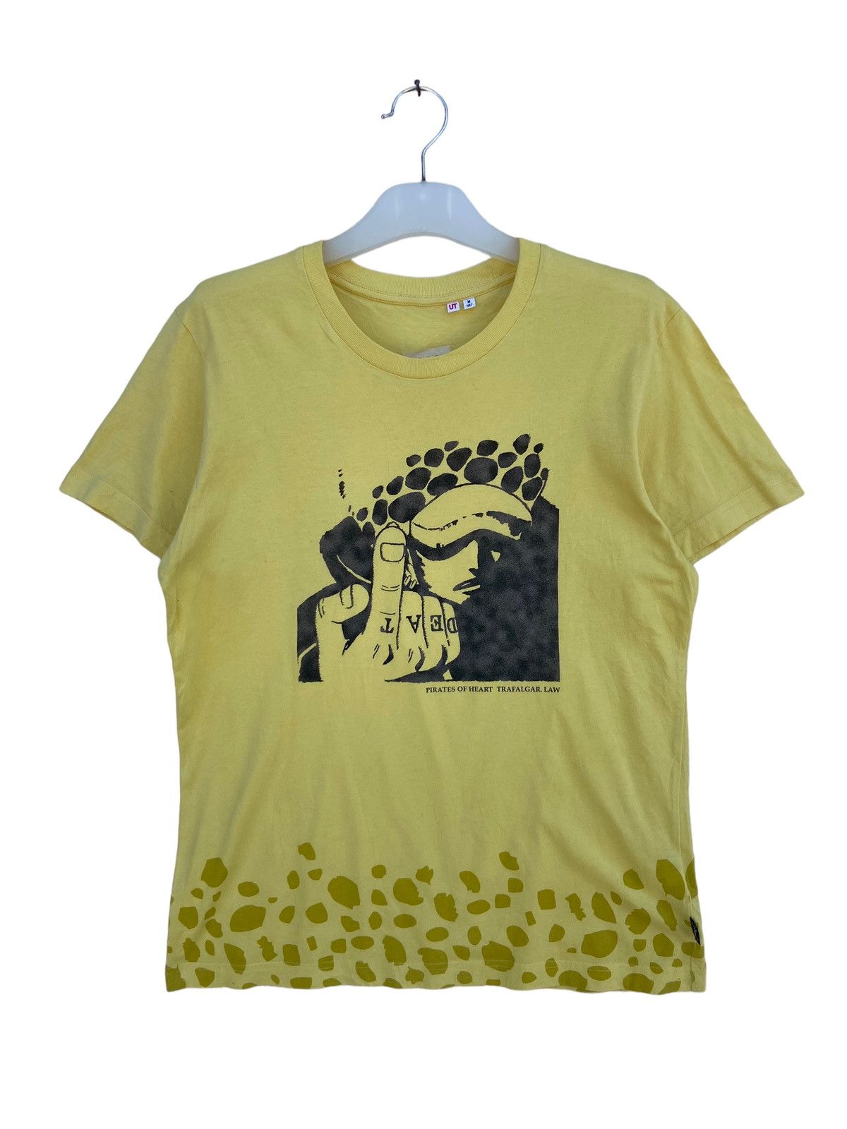image of Anima x Uniqlo One Piece Trafalgar Law Tees in Yellow, Men's (Size Medium)