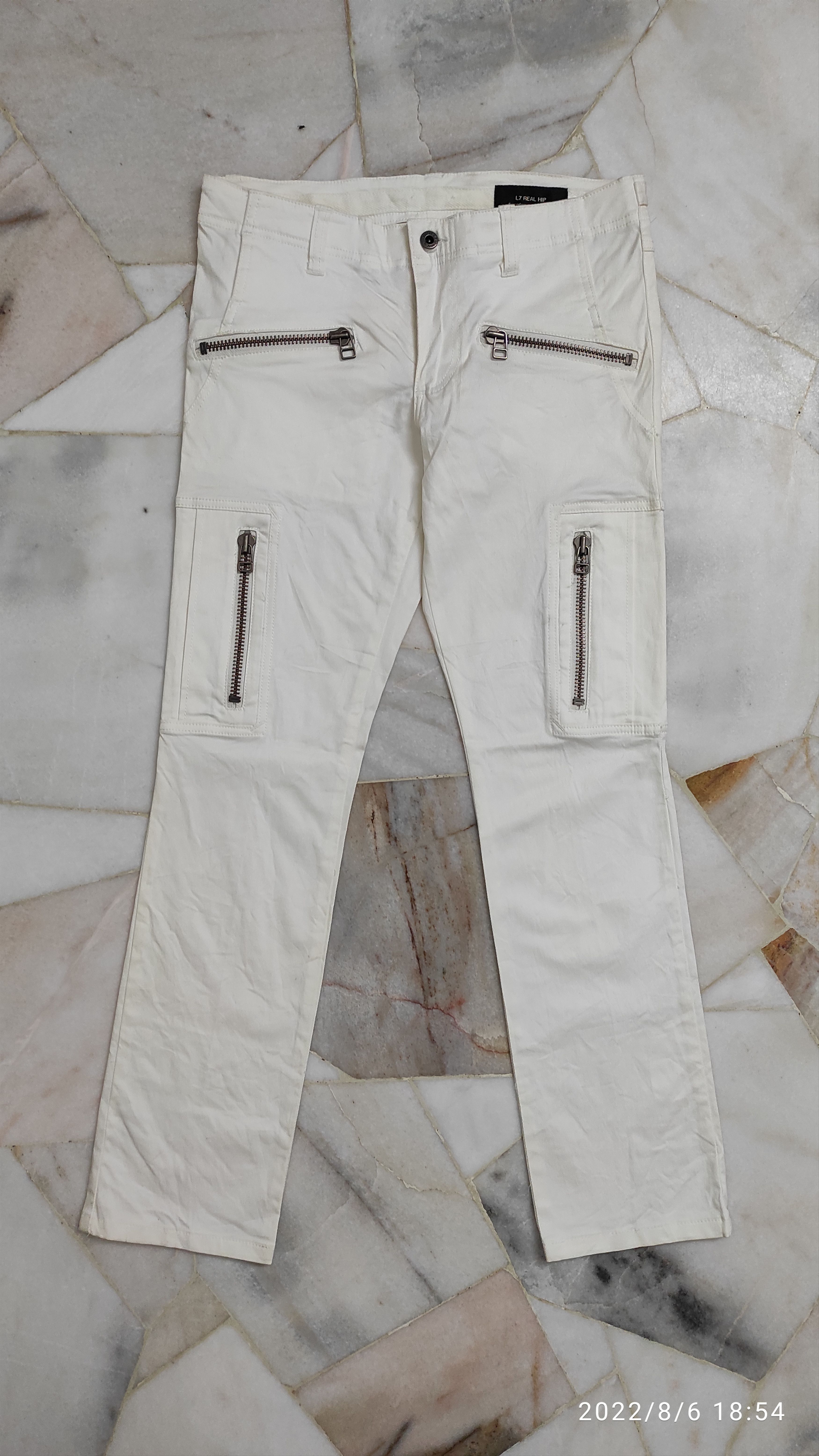 image of Archive 2000's L7 Real Hip Rock Star Denim Trousers in White, Men's (Size 32)