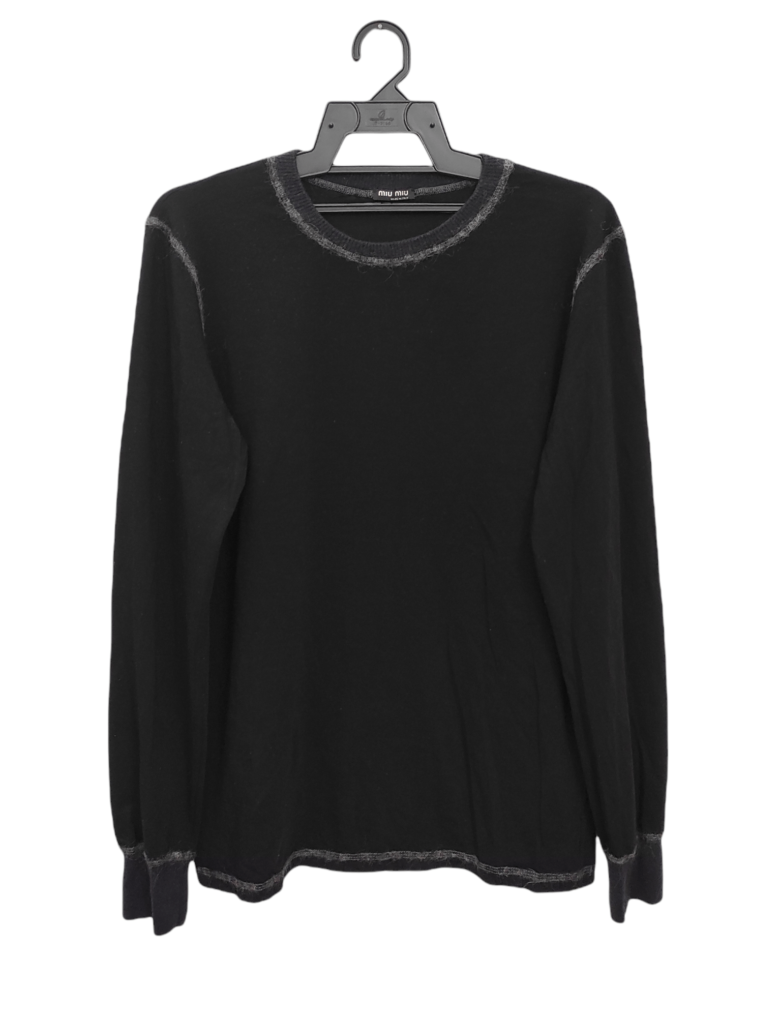 image of Archival Clothing x Miu Miu Fw 2003 Archive Miu Miu Men Virgin Wool Shirt in Black (Size Medium)
