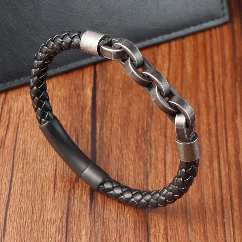 Jewelry Leather Bracelet Men's Bracelet Size ONE SIZE - 1 Thumbnail