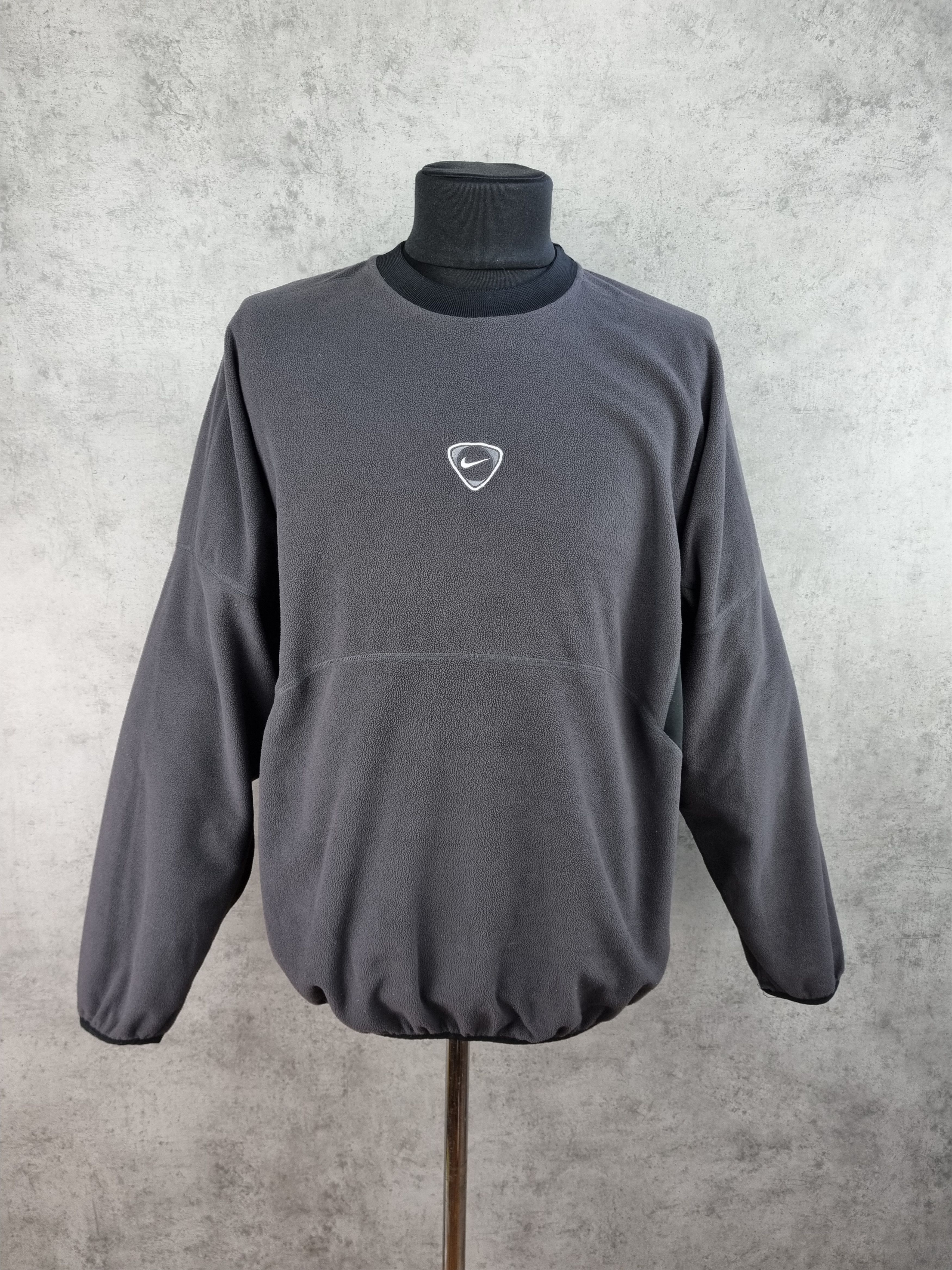 Nike × Vintage 90s Nike Fleece Ninja Center Swoosh Sweatshirt Size US L / EU 52-54 / 3 - 1 Thumbnail