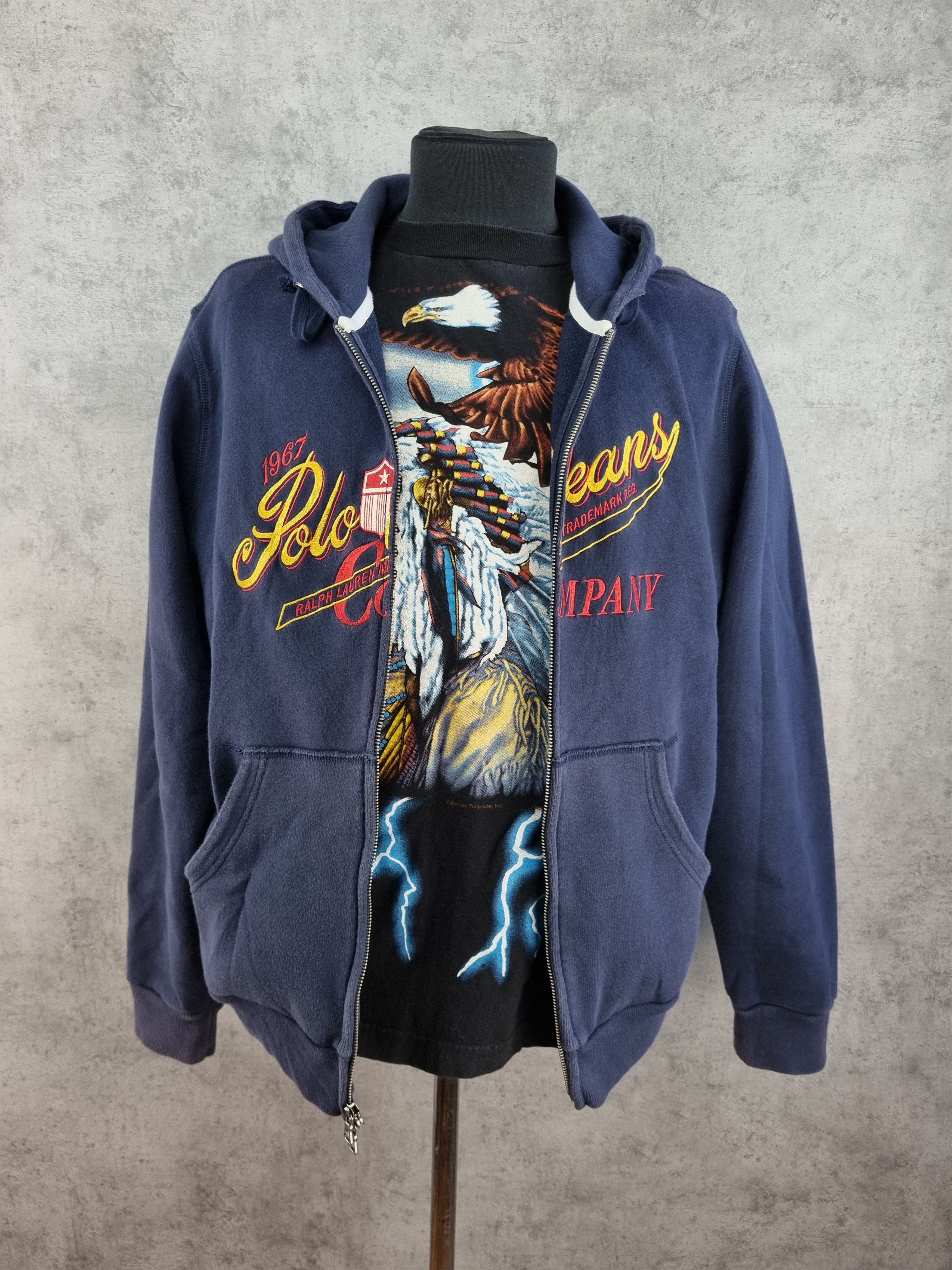 Polo Ralph Lauren × Ralph Lauren × Vintage Rare 90s Faded Polo Ralph Lauren hooded zipped track top Size US XL / EU 56 / 4 - 4 Thumbnail