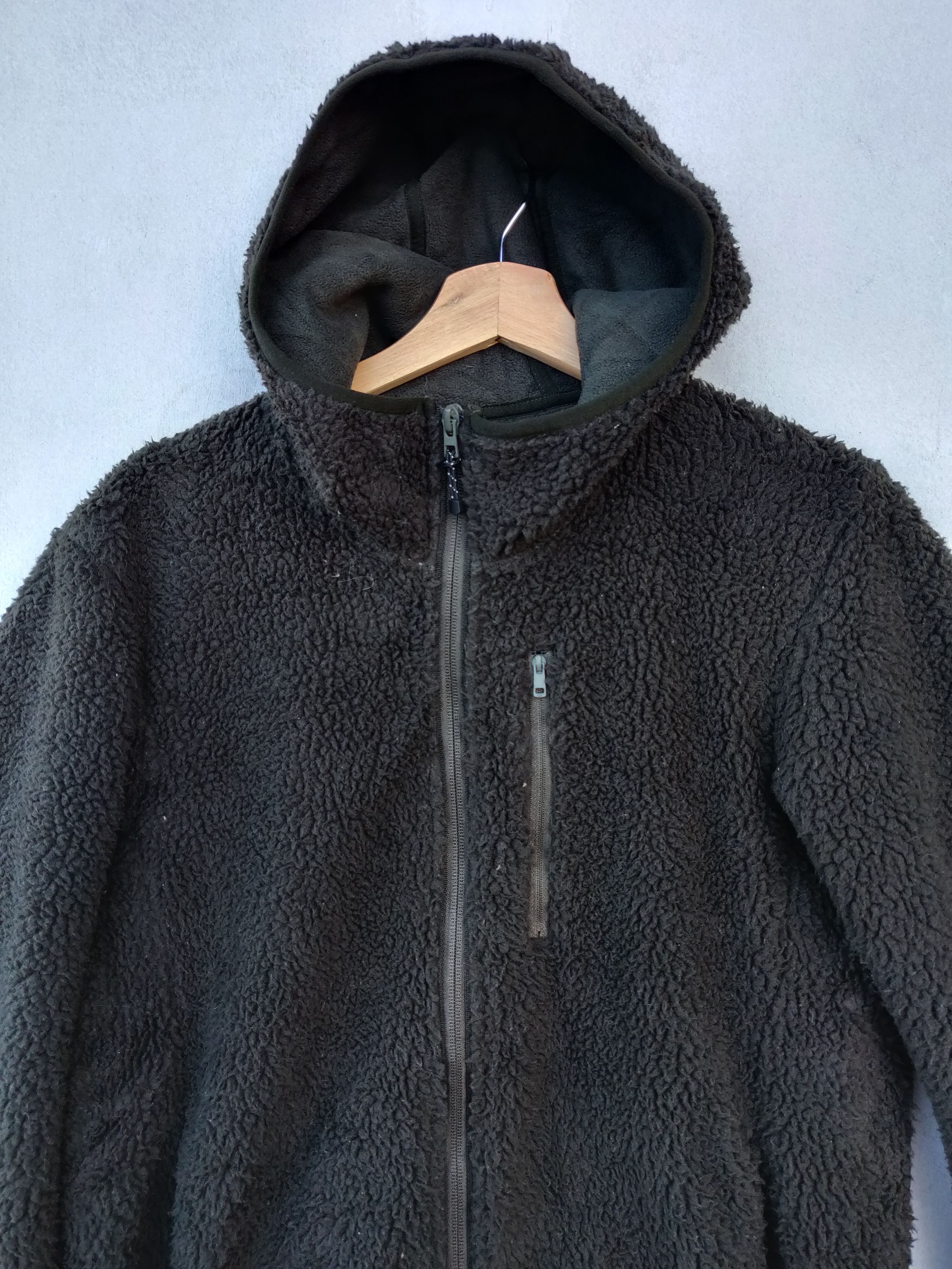 Japanese Brand UNIQLO Sherpa Fleece Hoodie Jacket
