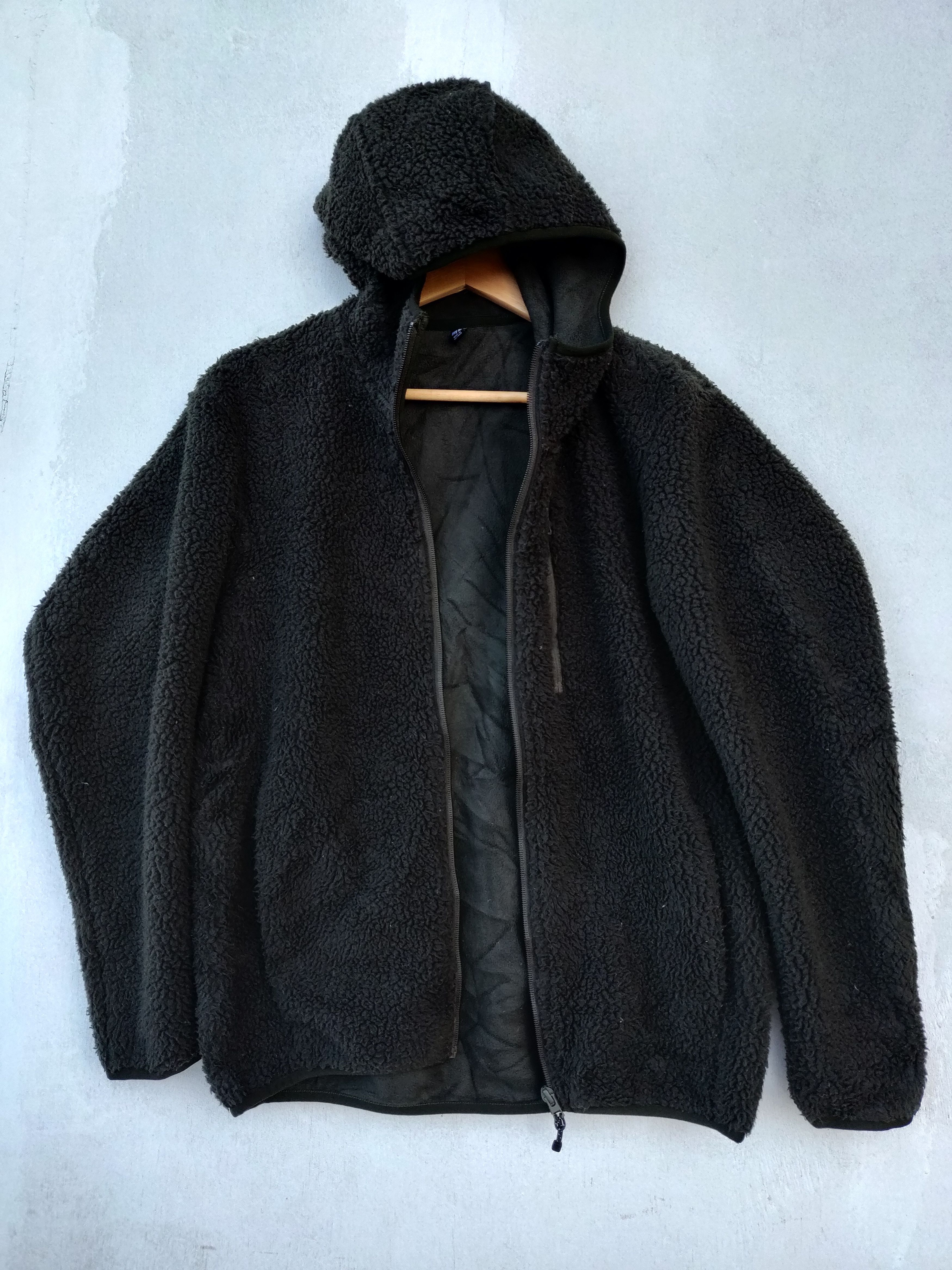 Japanese Brand UNIQLO Sherpa Fleece Hoodie Jacket
