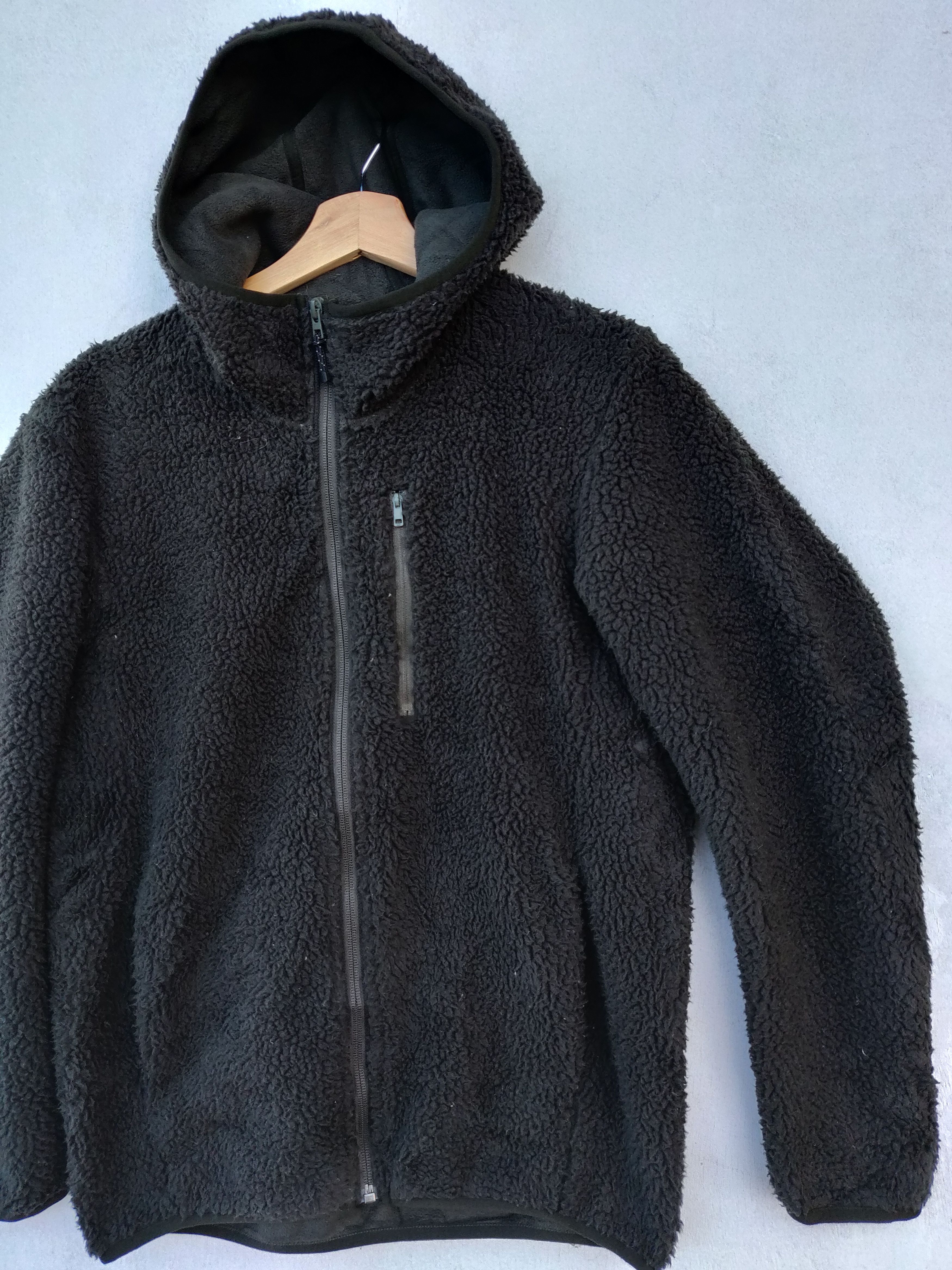 Japanese Brand UNIQLO Sherpa Fleece Hoodie Jacket