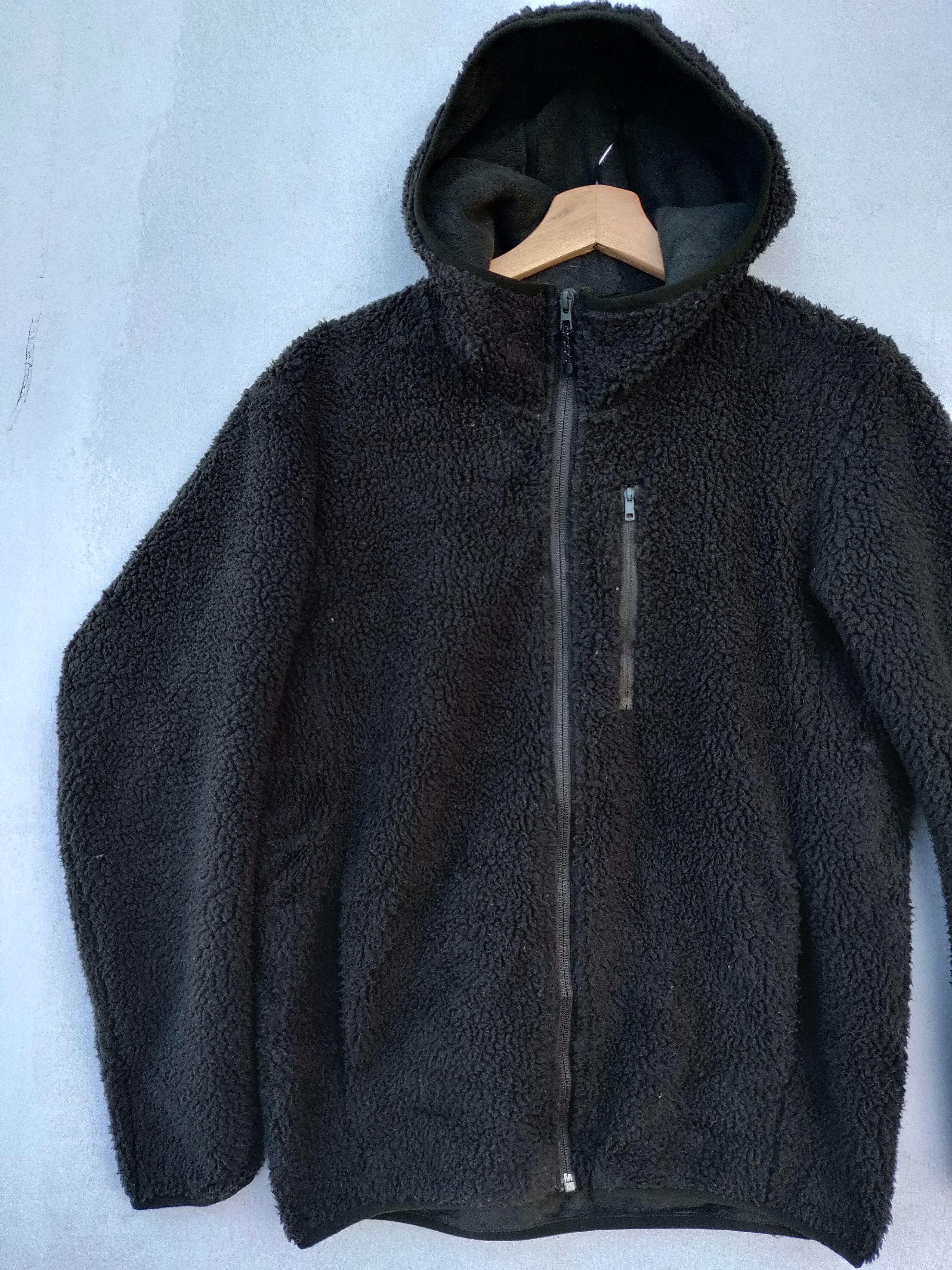 Japanese Brand UNIQLO Sherpa Fleece Hoodie Jacket