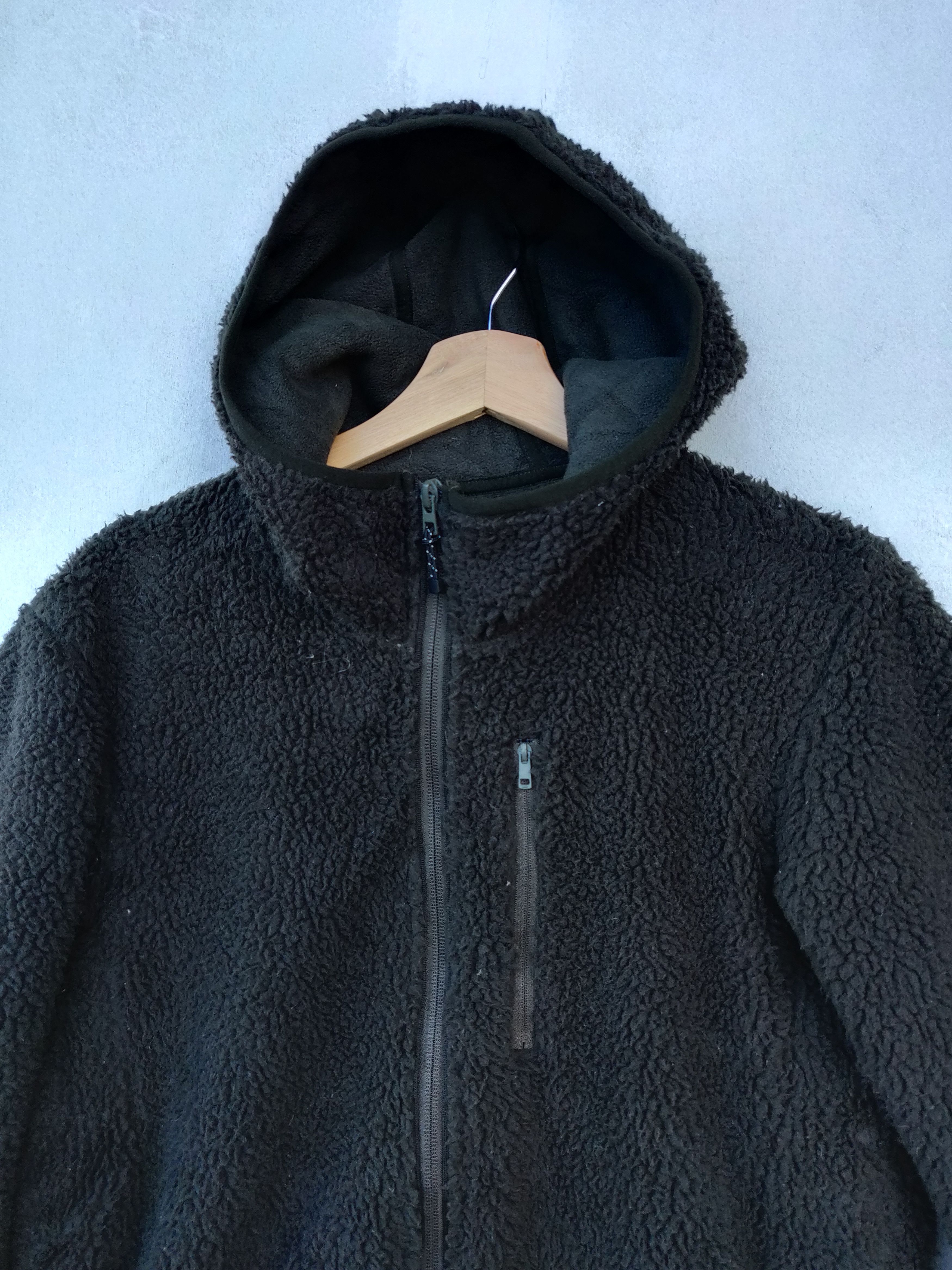 Japanese Brand UNIQLO Sherpa Fleece Hoodie Jacket