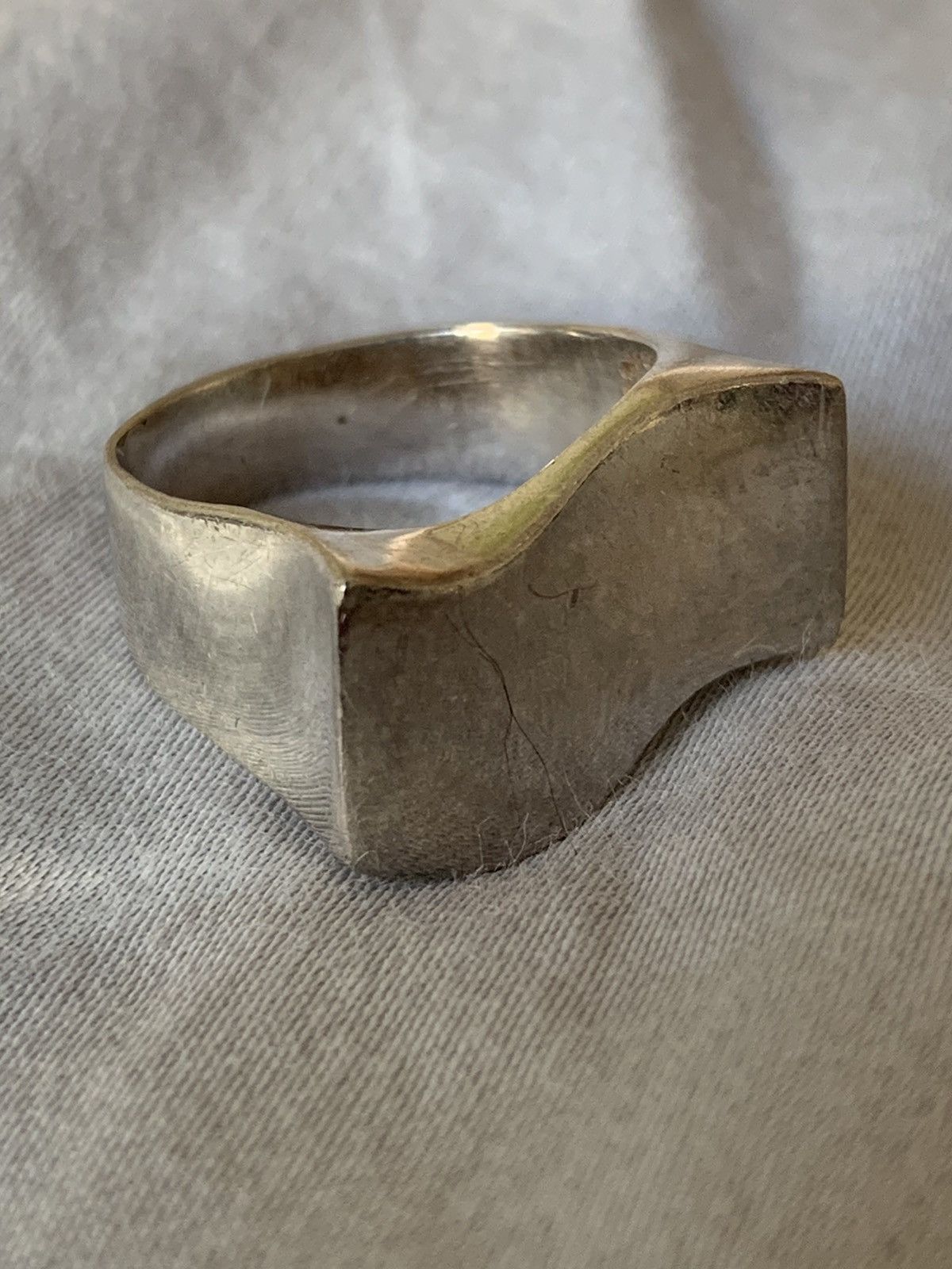 Other 925 Silver Wave Signet Ring Size 7 US Size ONE SIZE - 2 Thumbnail