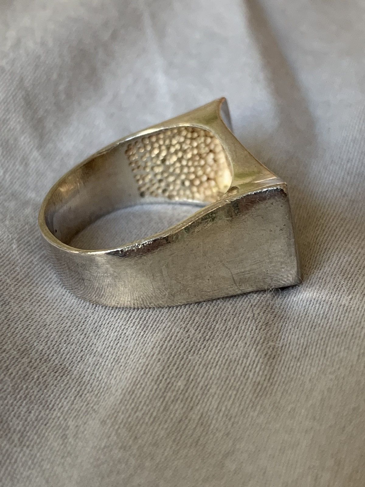 Other 925 Silver Wave Signet Ring Size 7 US Size ONE SIZE - 3 Thumbnail