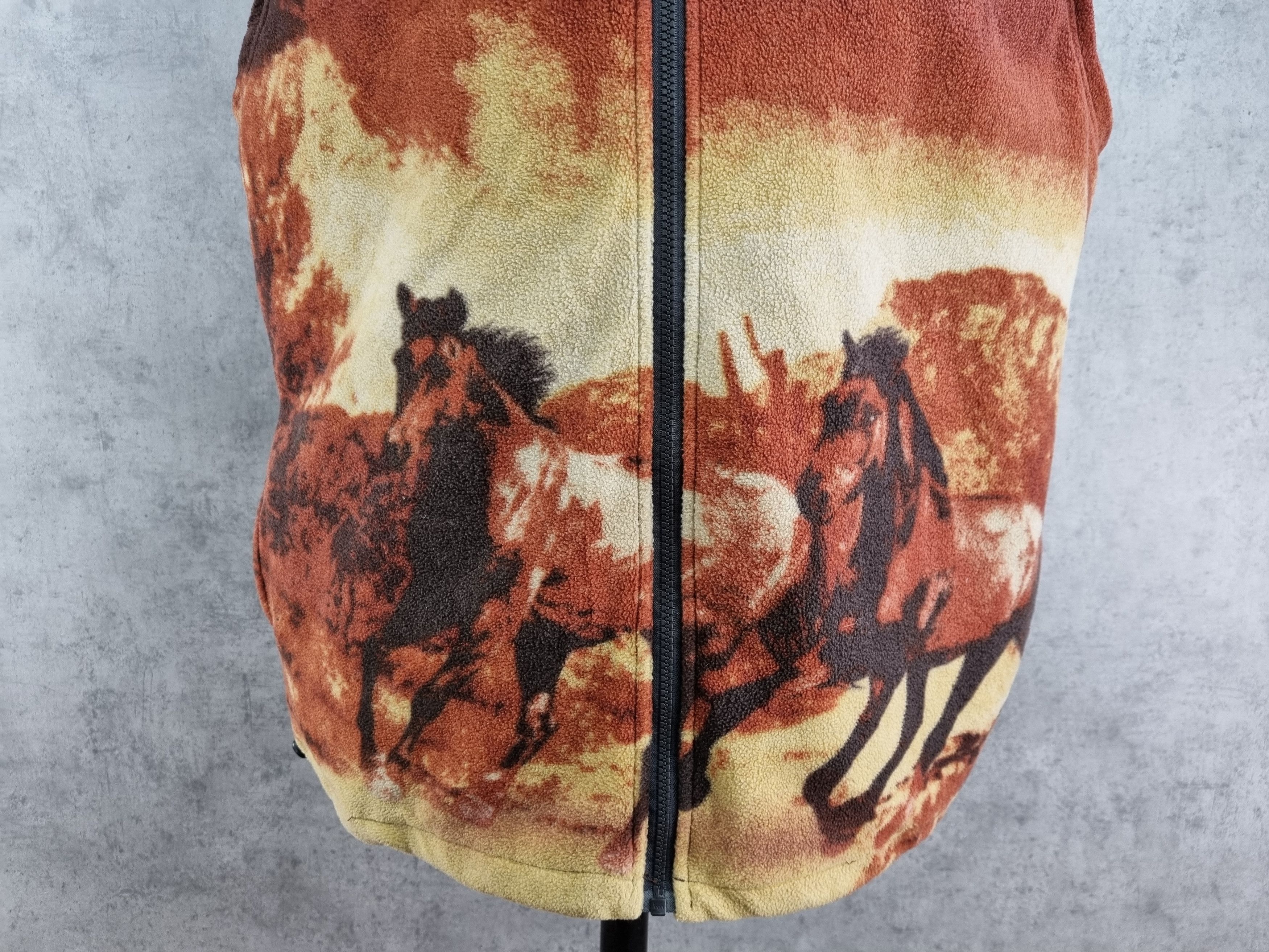 Vintage 🐎 Rare Vintage Vest Fleece with Realistic Horses Zip up Size US XXL / EU 58 / 5 - 5 Thumbnail