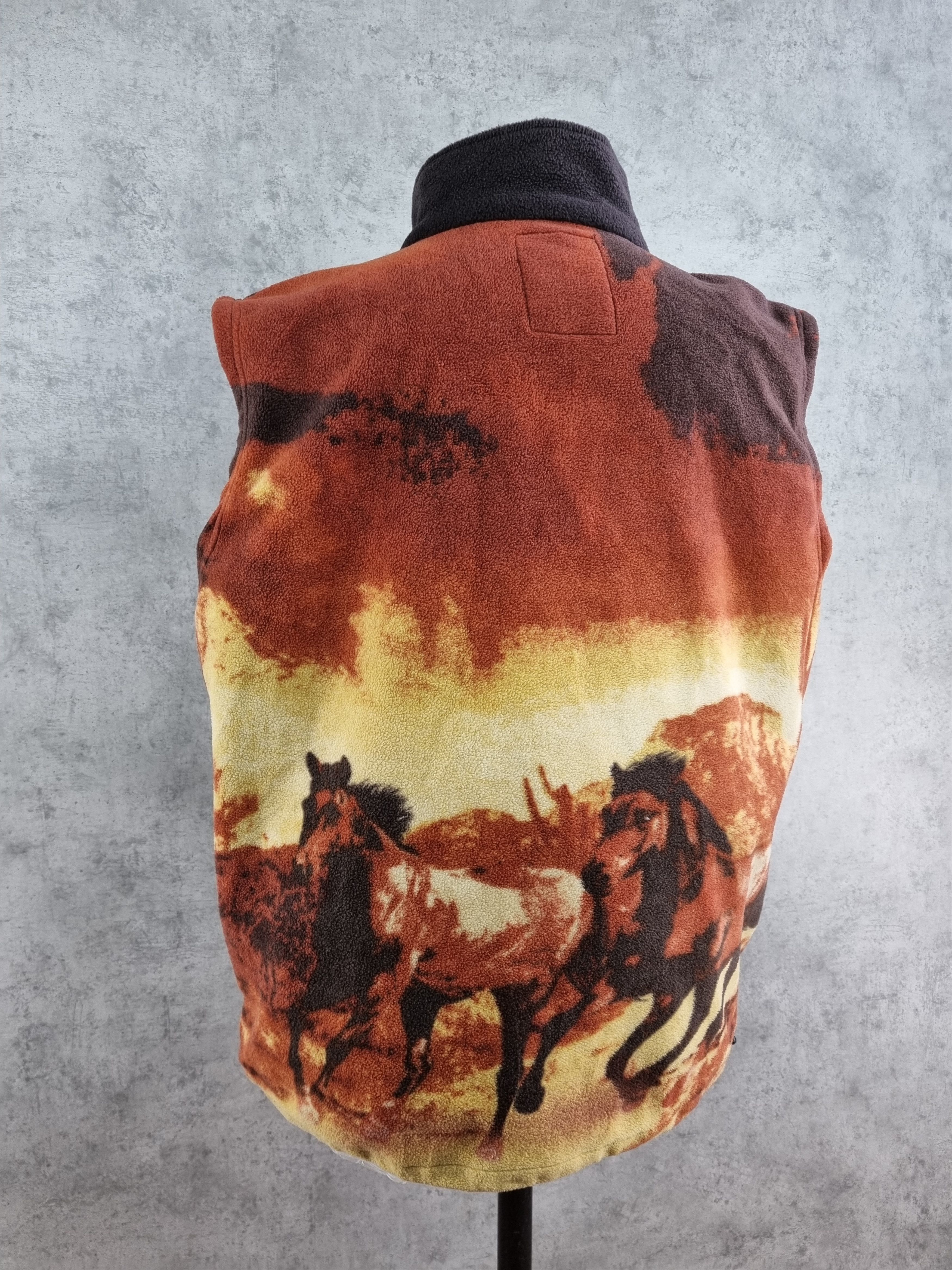 Vintage 🐎 Rare Vintage Vest Fleece with Realistic Horses Zip up Size US XXL / EU 58 / 5 - 4 Thumbnail