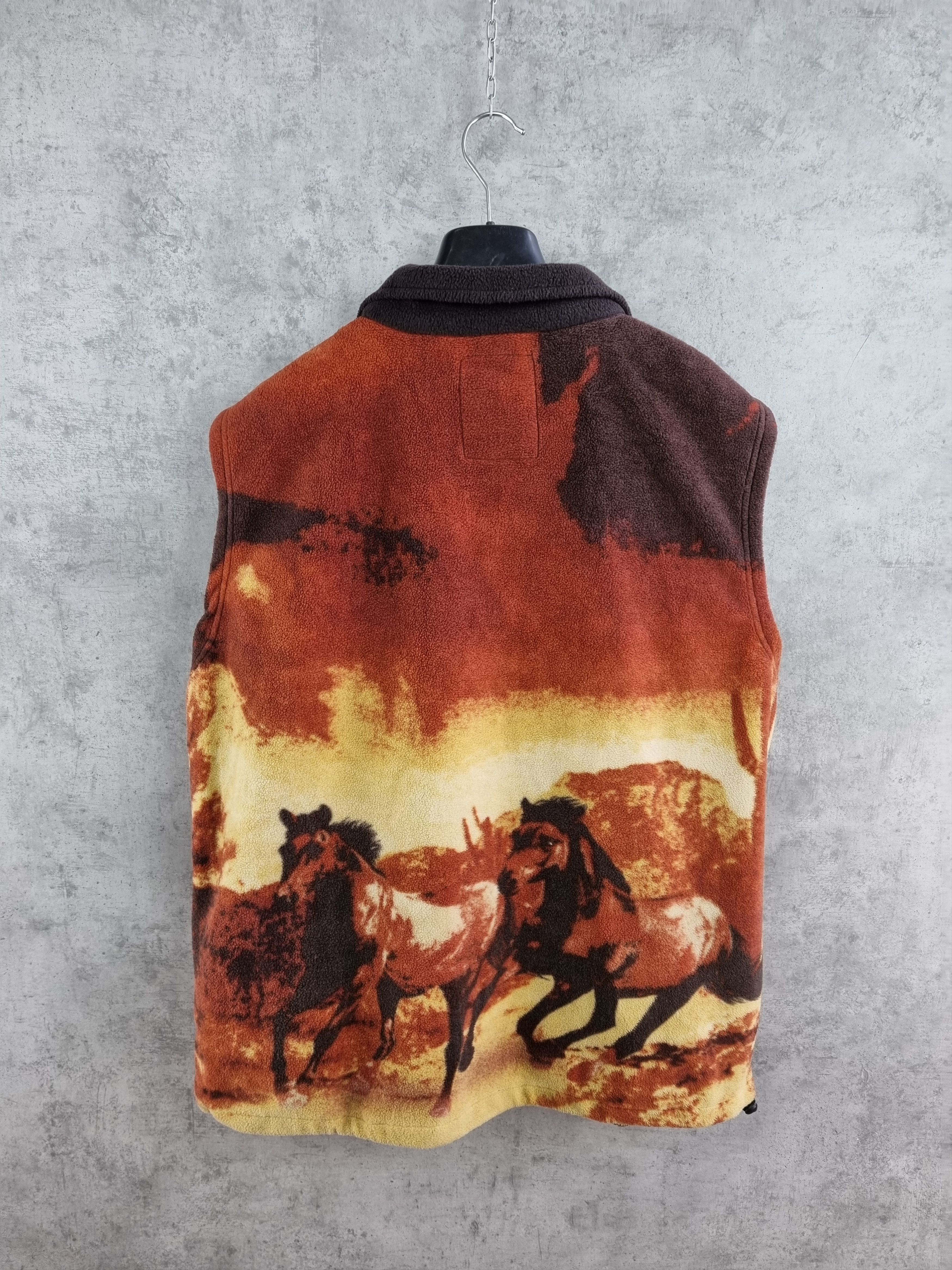 Vintage 🐎 Rare Vintage Vest Fleece with Realistic Horses Zip up Size US XXL / EU 58 / 5 - 2 Thumbnail