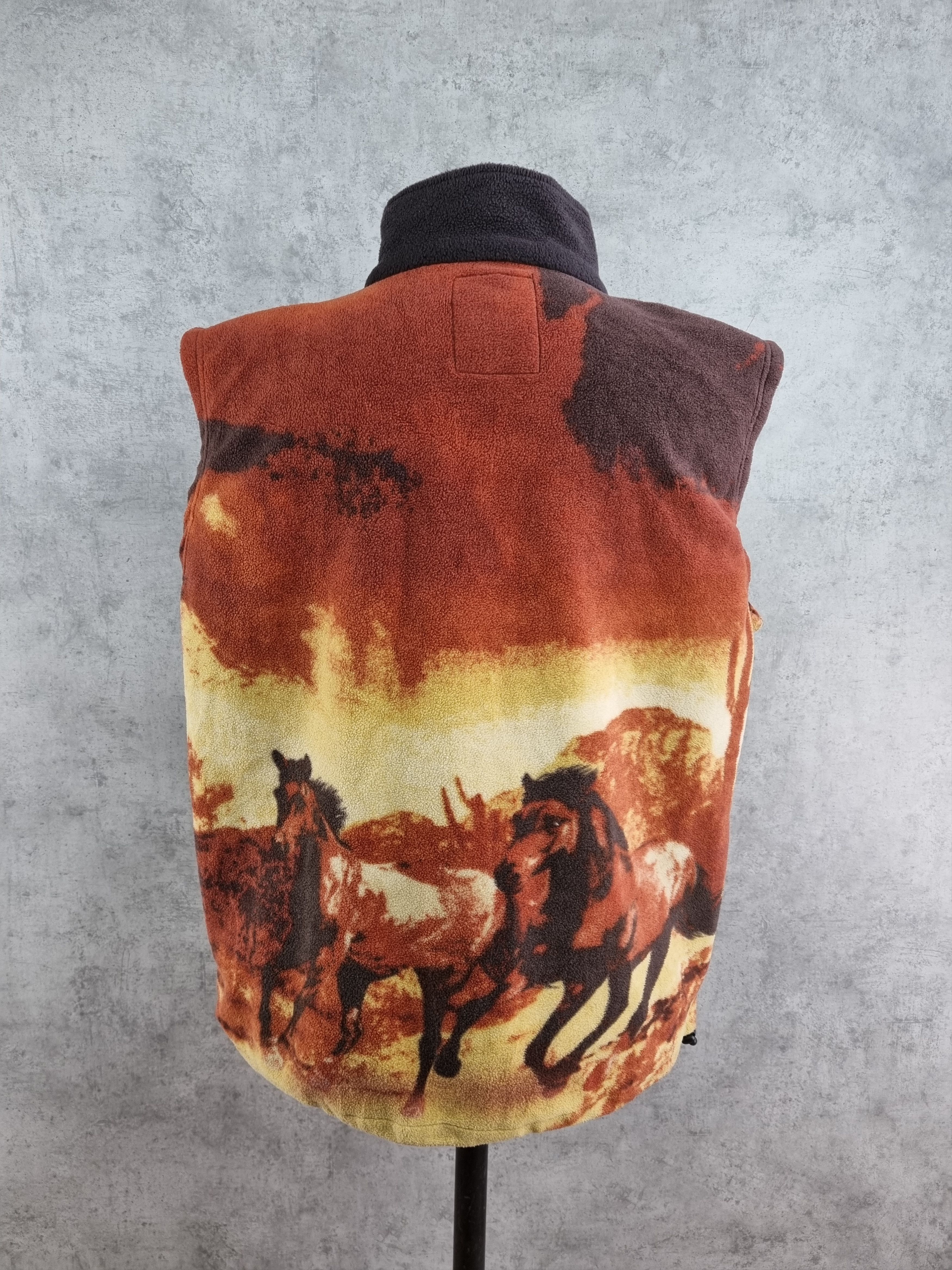 Vintage 🐎 Rare Vintage Vest Fleece with Realistic Horses Zip up Size US XXL / EU 58 / 5 - 9 Thumbnail