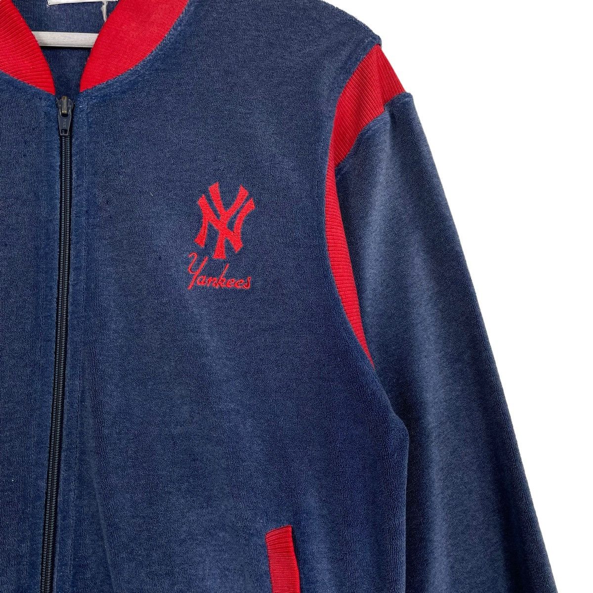 New York Yankees × Vintage 💥70s NY YANKEES MLB VELVET ZIPPER SWEATER Size US S / EU 44-46 / 1 - 5 Thumbnail