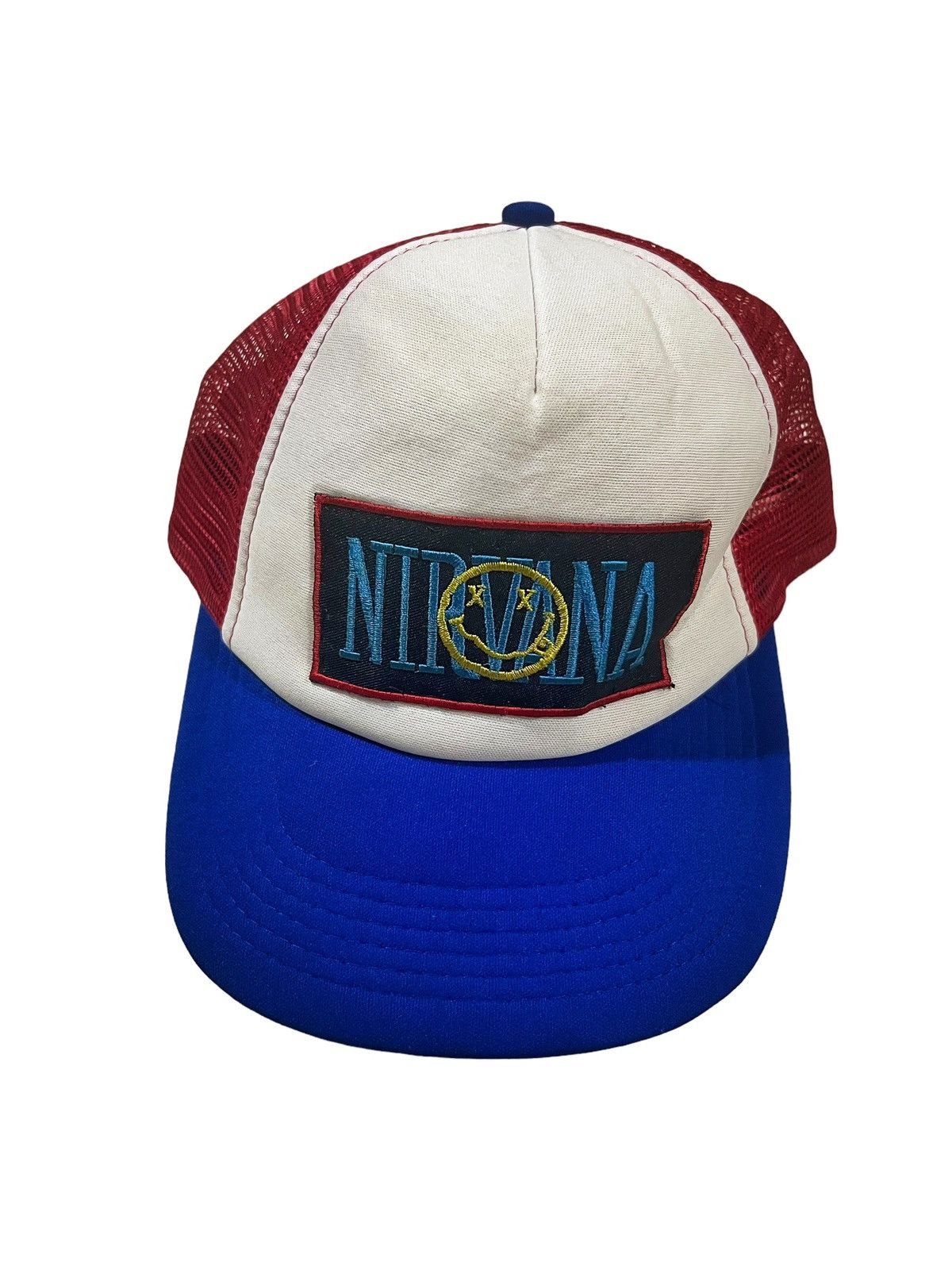 Band Tees SICK🔥OG Nirvana Smile Patches Grunge Mesh Trucker Cap Hat Size ONE SIZE - 2 Thumbnail