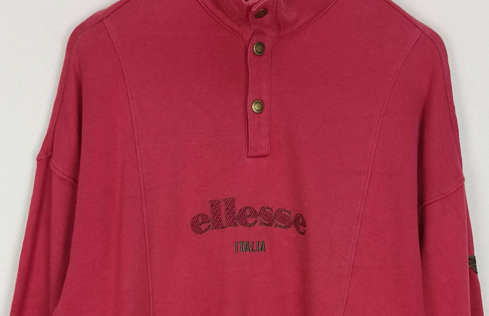 Ellesse Rare Ellesse Sweatshirt Big Logo Embroidered Half Button Size US L / EU 52-54 / 3 - 2 Thumbnail