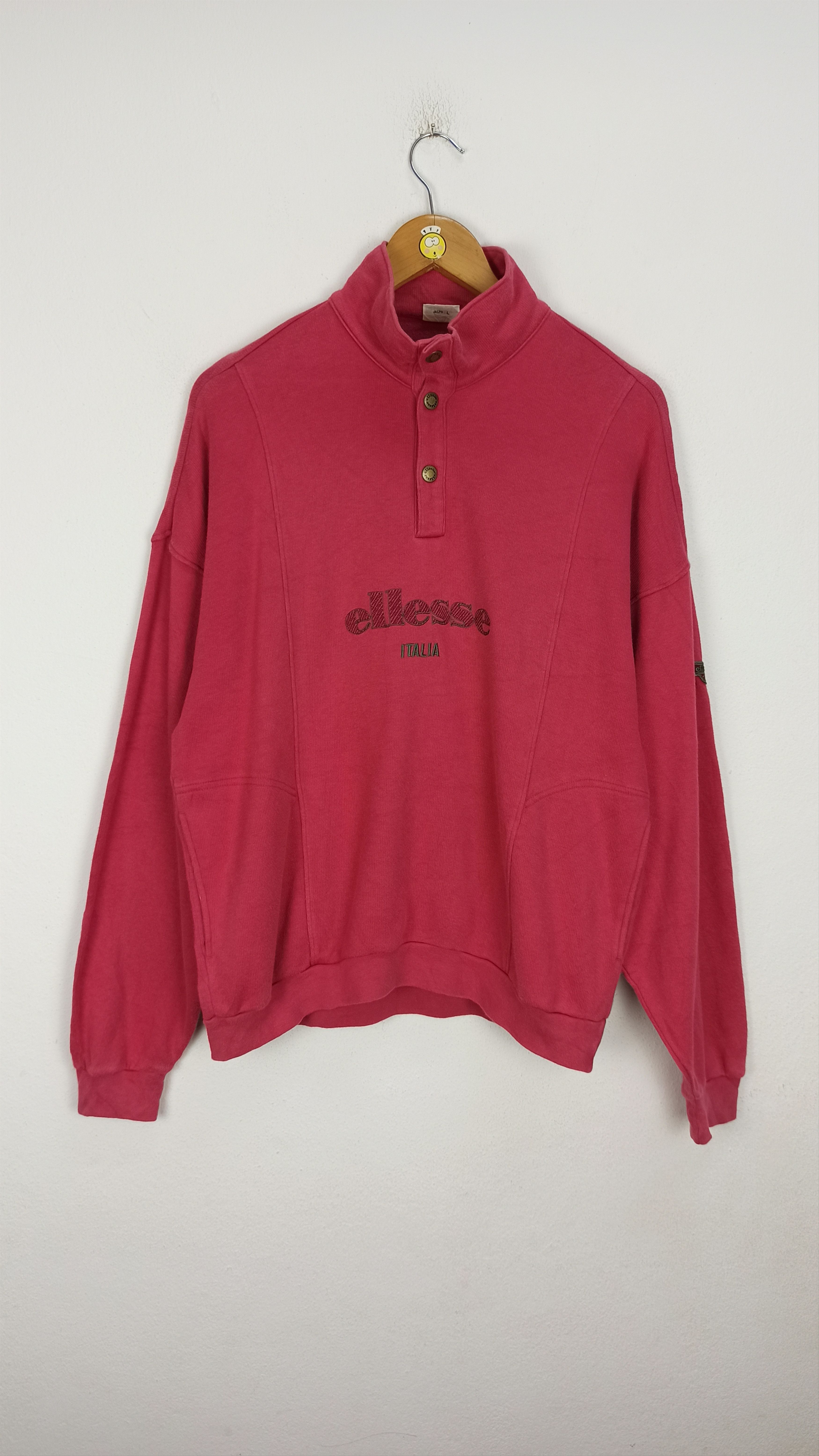 Ellesse Rare Ellesse Sweatshirt Big Logo Embroidered Half Button Size US L / EU 52-54 / 3 - 1 Thumbnail