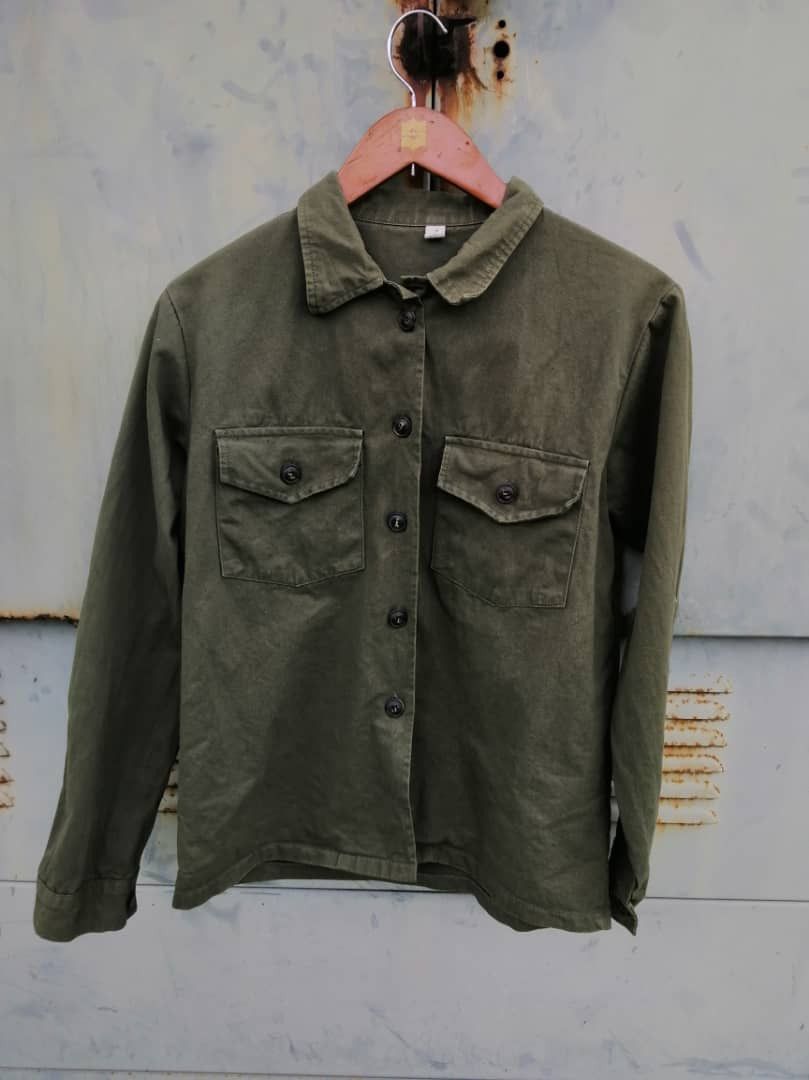 image of Army Of Me x Military Stealunbrand Us Army Long Sleeve Button Ups Shirts in Army Green (Size Small)