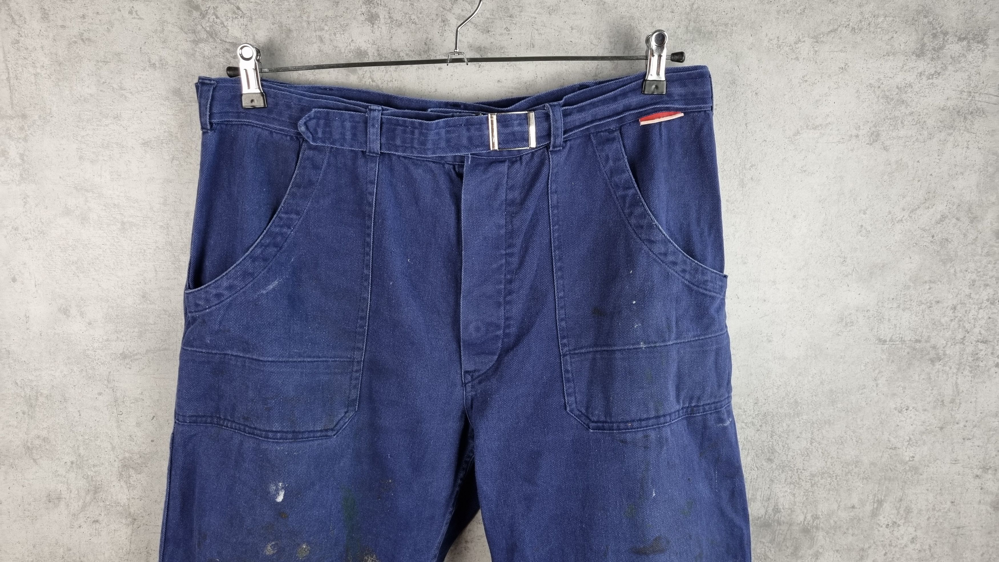Le Laboureur × Vetra × Vintage 70s French Workers Dirty Distressed Faded Satined Pant Size US 34 / EU 50 - 4 Thumbnail