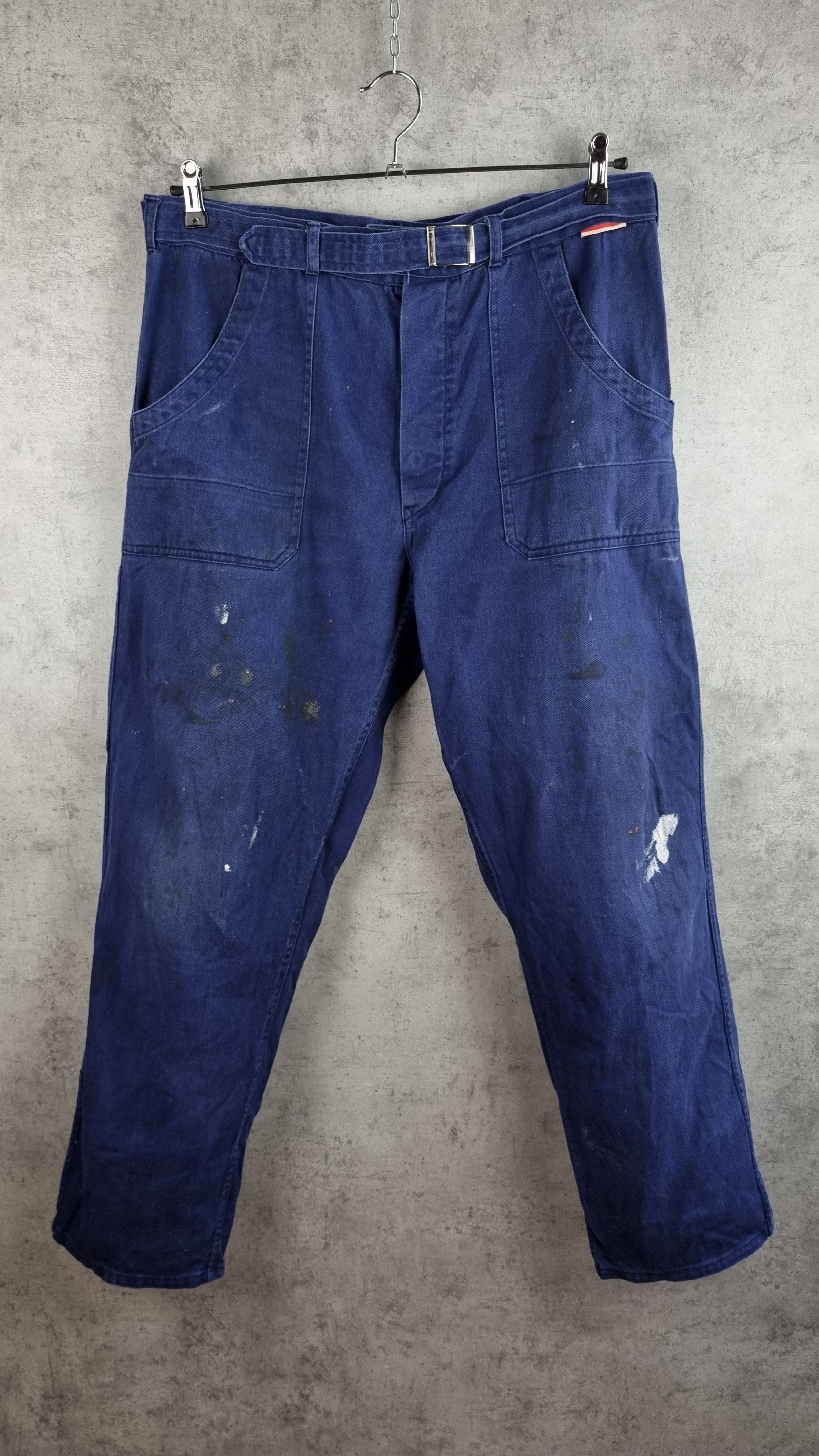 Le Laboureur × Vetra × Vintage 70s French Workers Dirty Distressed Faded Satined Pant Size US 34 / EU 50 - 14 Thumbnail