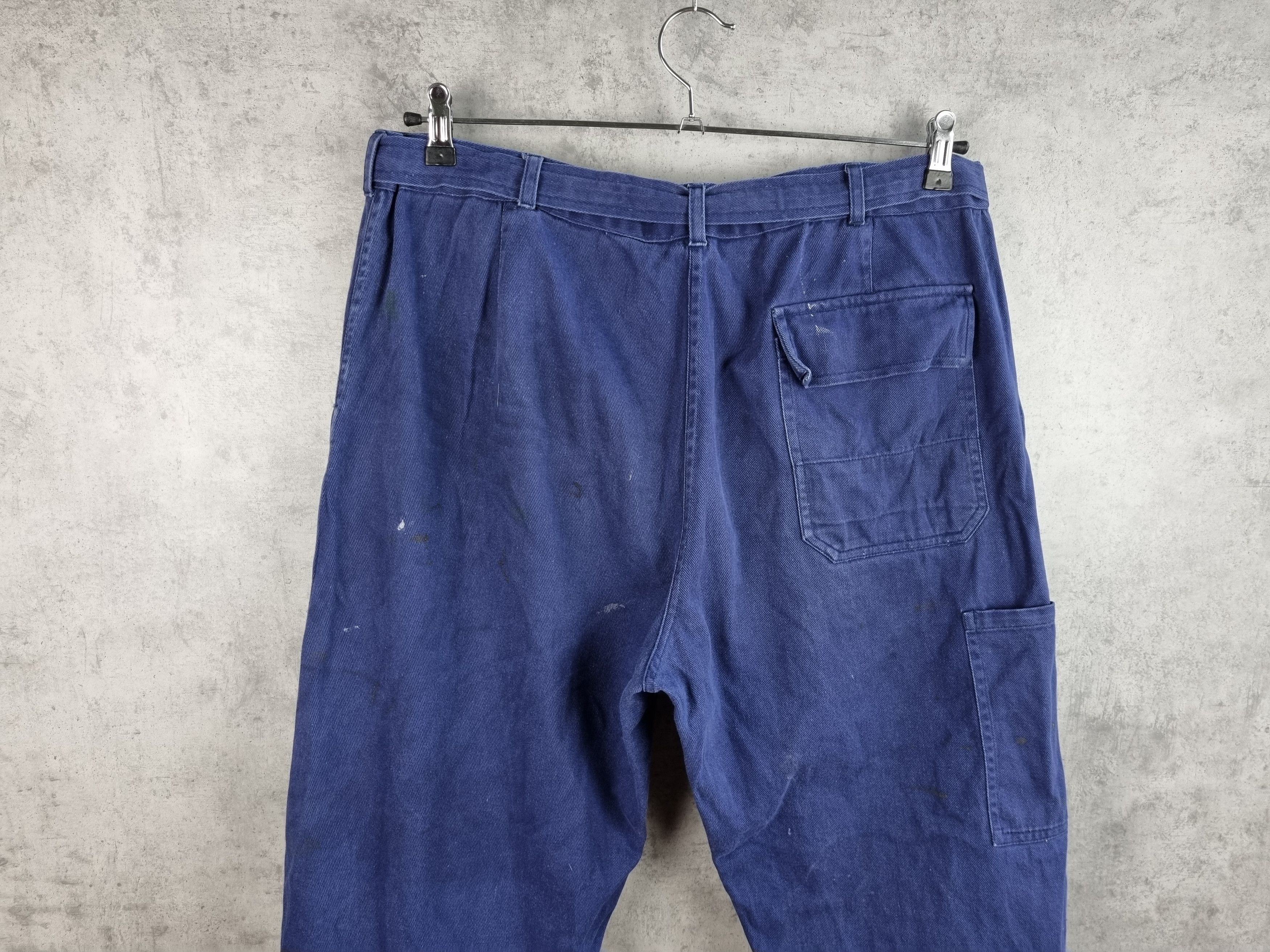 Le Laboureur × Vetra × Vintage 70s French Workers Dirty Distressed Faded Satined Pant Size US 34 / EU 50 - 5 Thumbnail