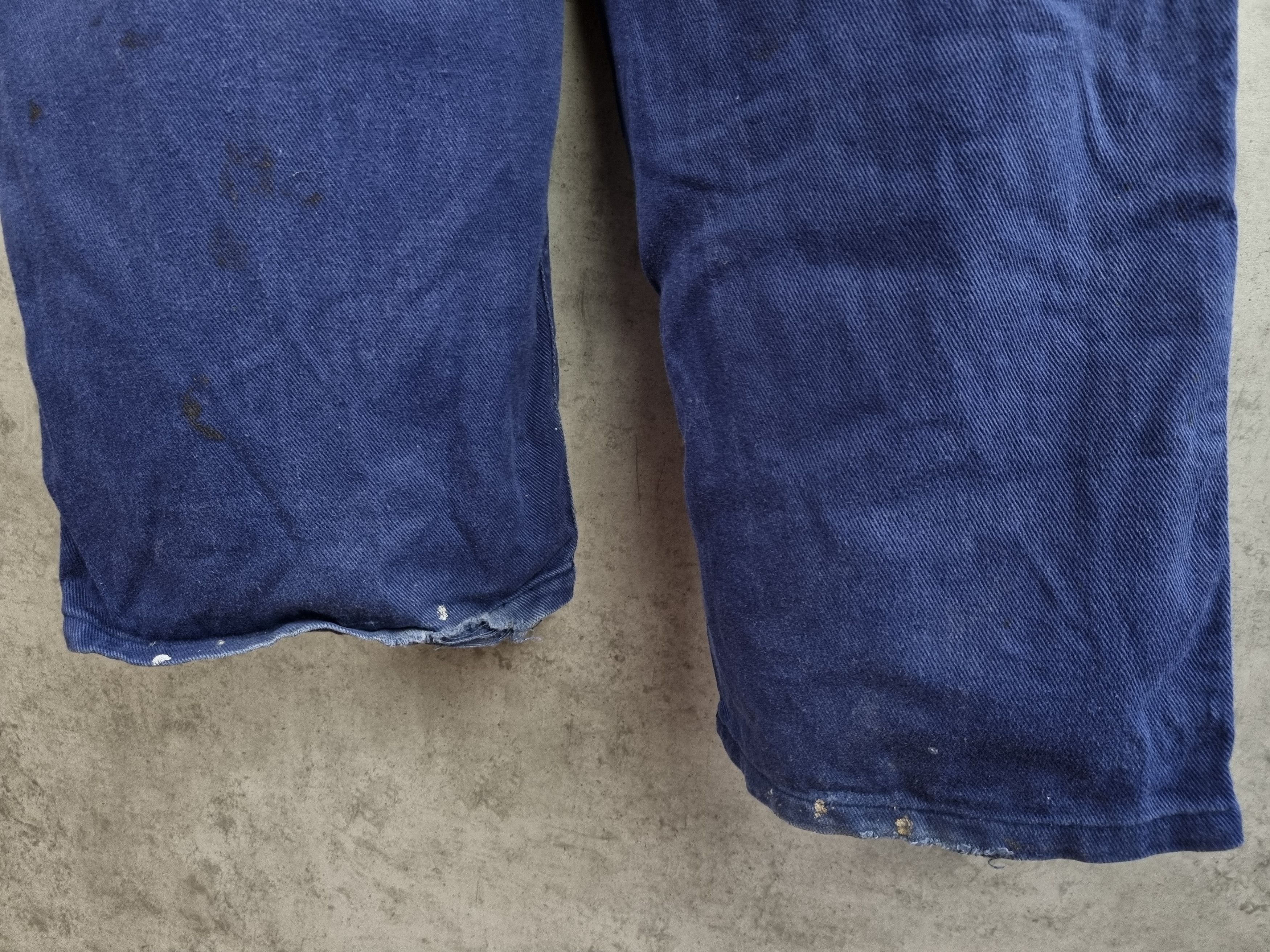 Le Laboureur × Vetra × Vintage 70s French Workers Dirty Distressed Faded Satined Pant Size US 34 / EU 50 - 11 Thumbnail