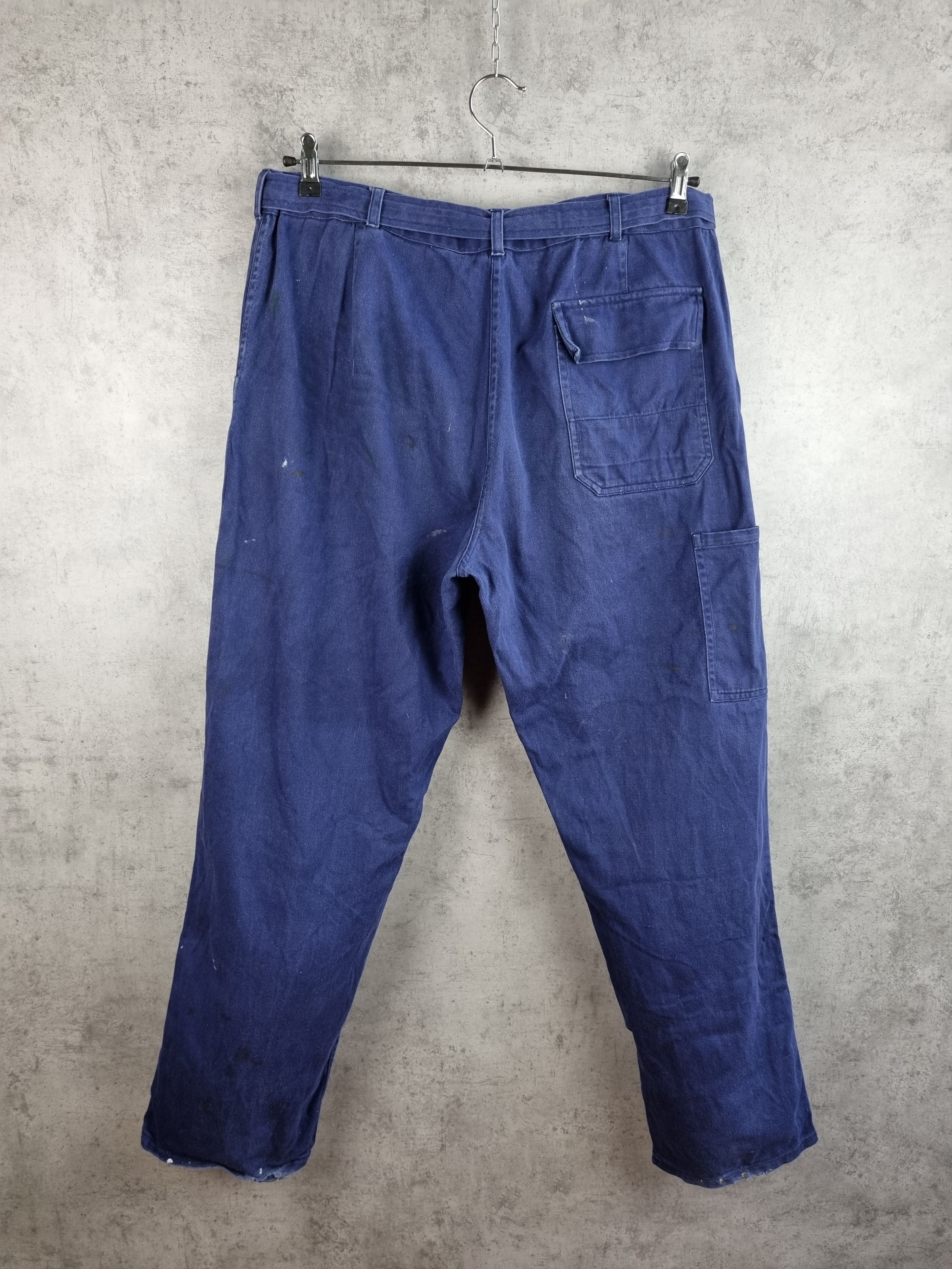 Le Laboureur × Vetra × Vintage 70s French Workers Dirty Distressed Faded Satined Pant Size US 34 / EU 50 - 2 Thumbnail