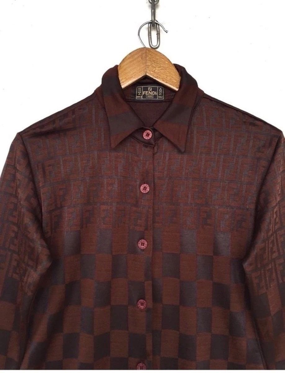 Fendi × Vintage Vintage Fendi Roma Italy Monogram Shirt Button Size US S / EU 44-46 / 1 - 2 Thumbnail
