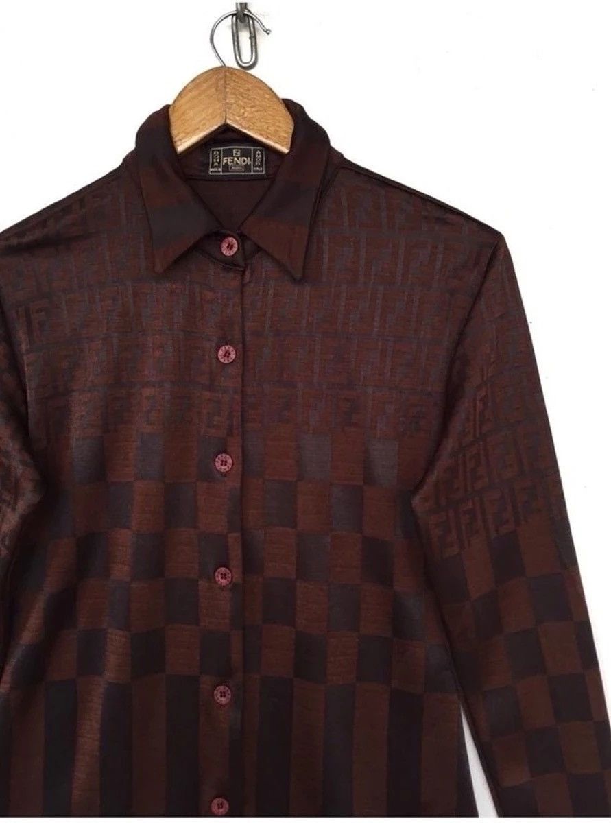 Fendi × Vintage Vintage Fendi Roma Italy Monogram Shirt Button Size US S / EU 44-46 / 1 - 5 Thumbnail