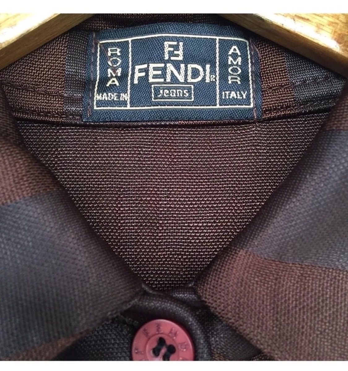 Fendi × Vintage Vintage Fendi Roma Italy Monogram Shirt Button Size US S / EU 44-46 / 1 - 6 Thumbnail