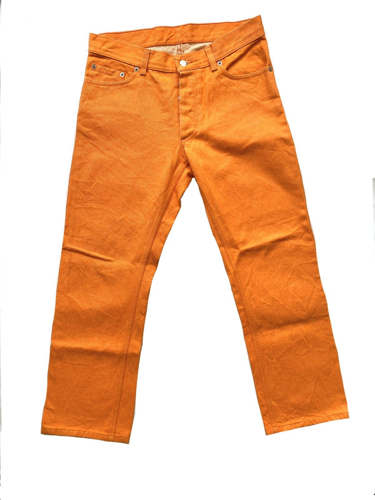 Helmut Lang SS2000 Safety Orange Turn-up Denim — Middleman Store