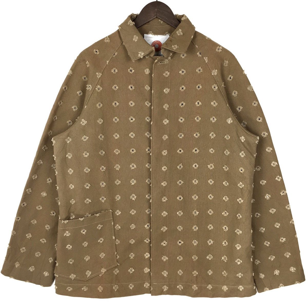 image of Hole Punch Duck Cotton Jacket Style Undercover Jacket in Moderate Brown, Men's (Size Medium)
