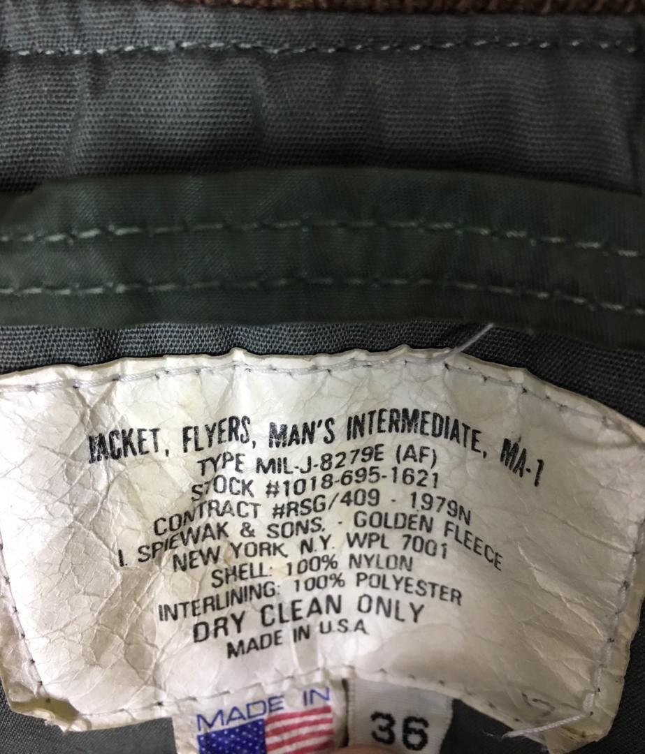 Vintage MA-1 FLYING JACKET LION UNIFORM MIL-J-8279 US AIR FORCE Size US M / EU 48-50 / 2 - 6 Thumbnail