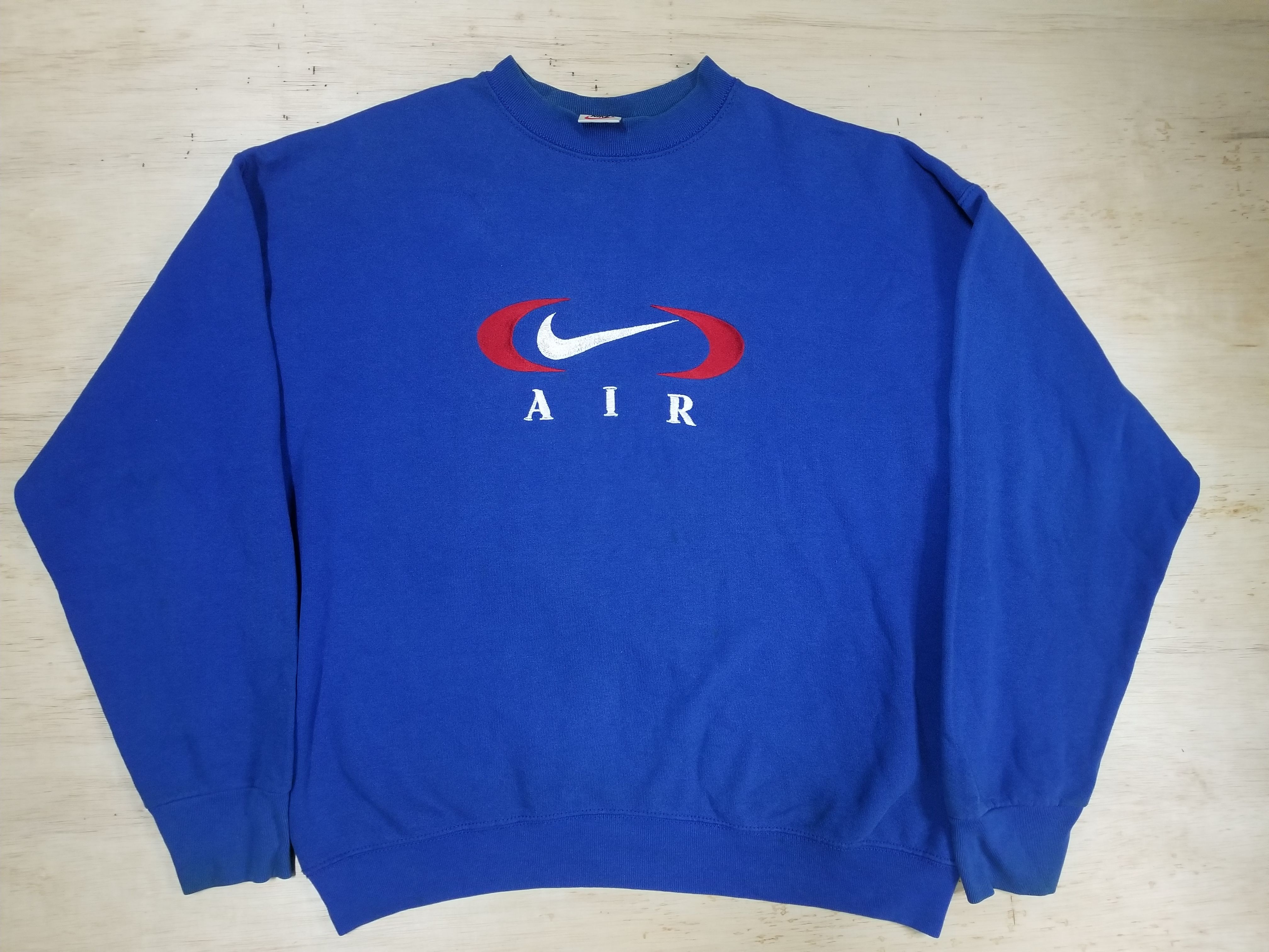 Pre-owned Nike X Vintage Nike Air Spellout Big Logo Embroided In Blue