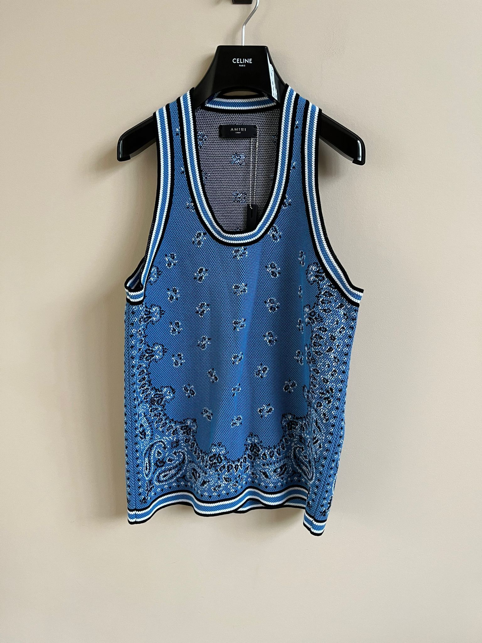 image of Amiri Bandana Basketball Tank Top In Black, Men's (Size XL)