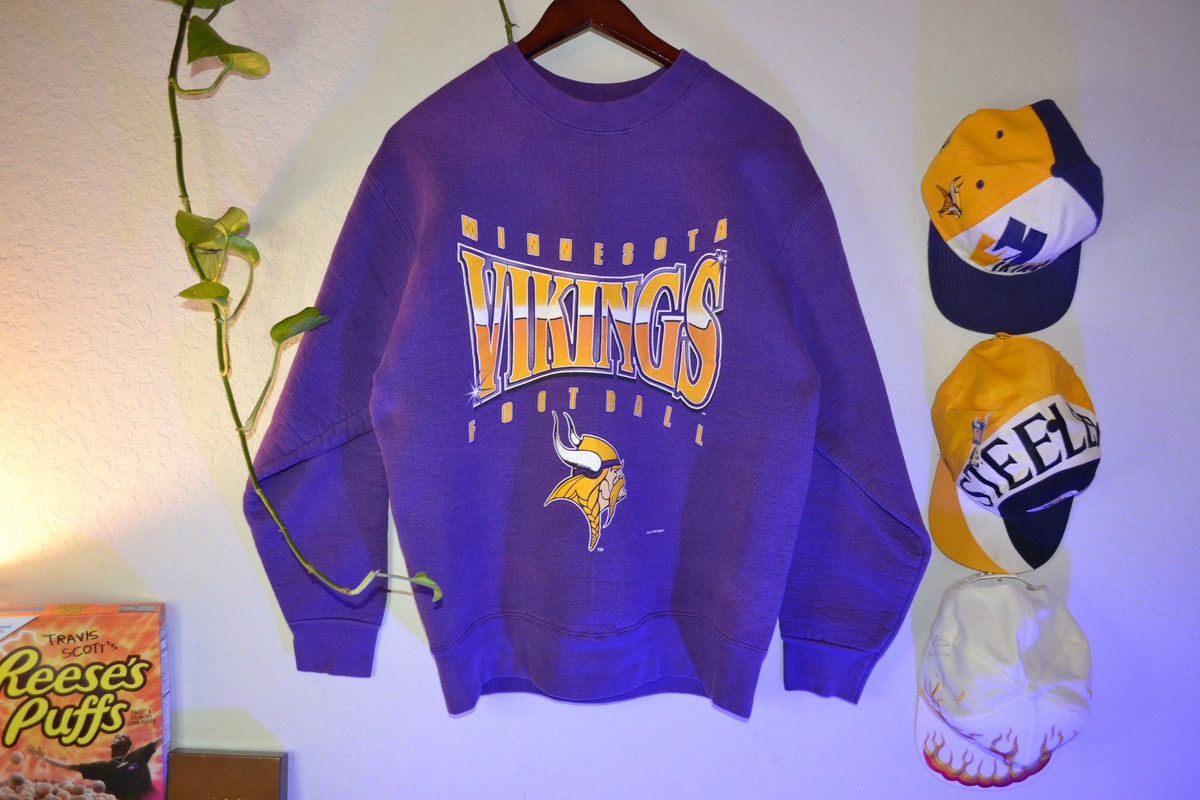 Vintage, Shirts, Vintage 9s Minnesota Vikings Hoodie Salem Sportswear